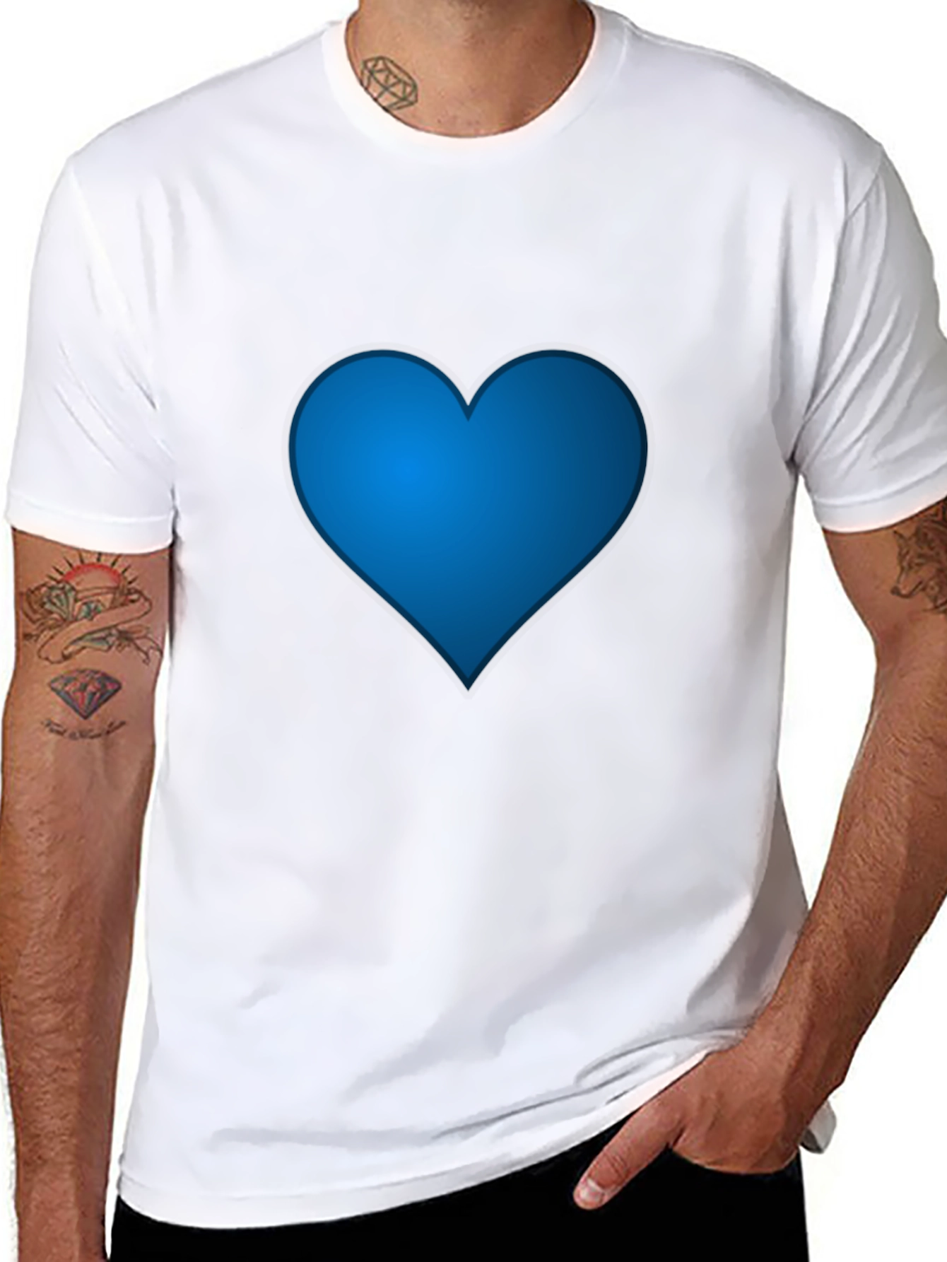 Heart Graphic Black T-Shirt - Stylish & Casual