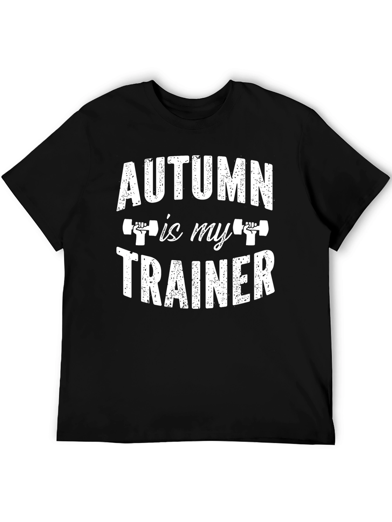 Autumn is My Trainer - Black Graphic T-Shirt