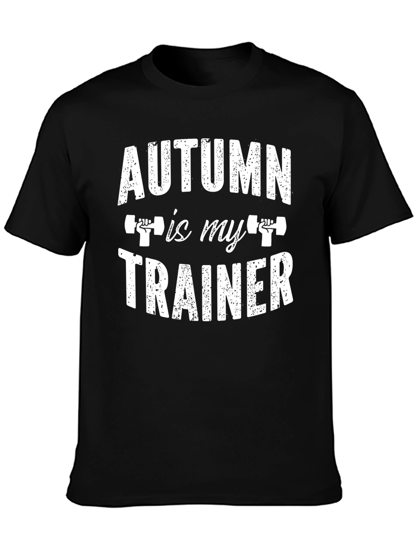 Autumn is My Trainer - Black Graphic T-Shirt