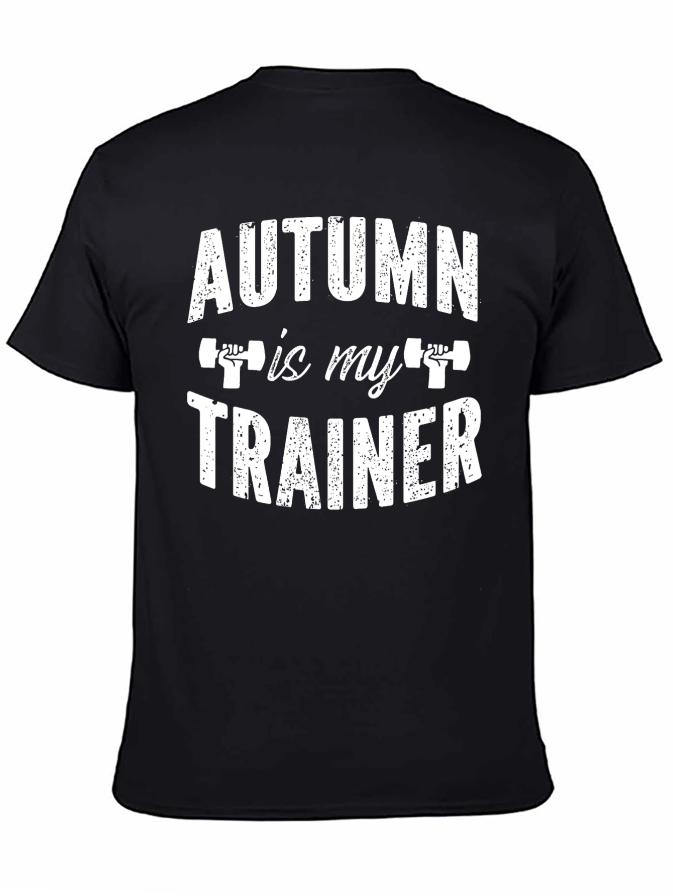 Autumn is My Trainer - Black Graphic T-Shirt