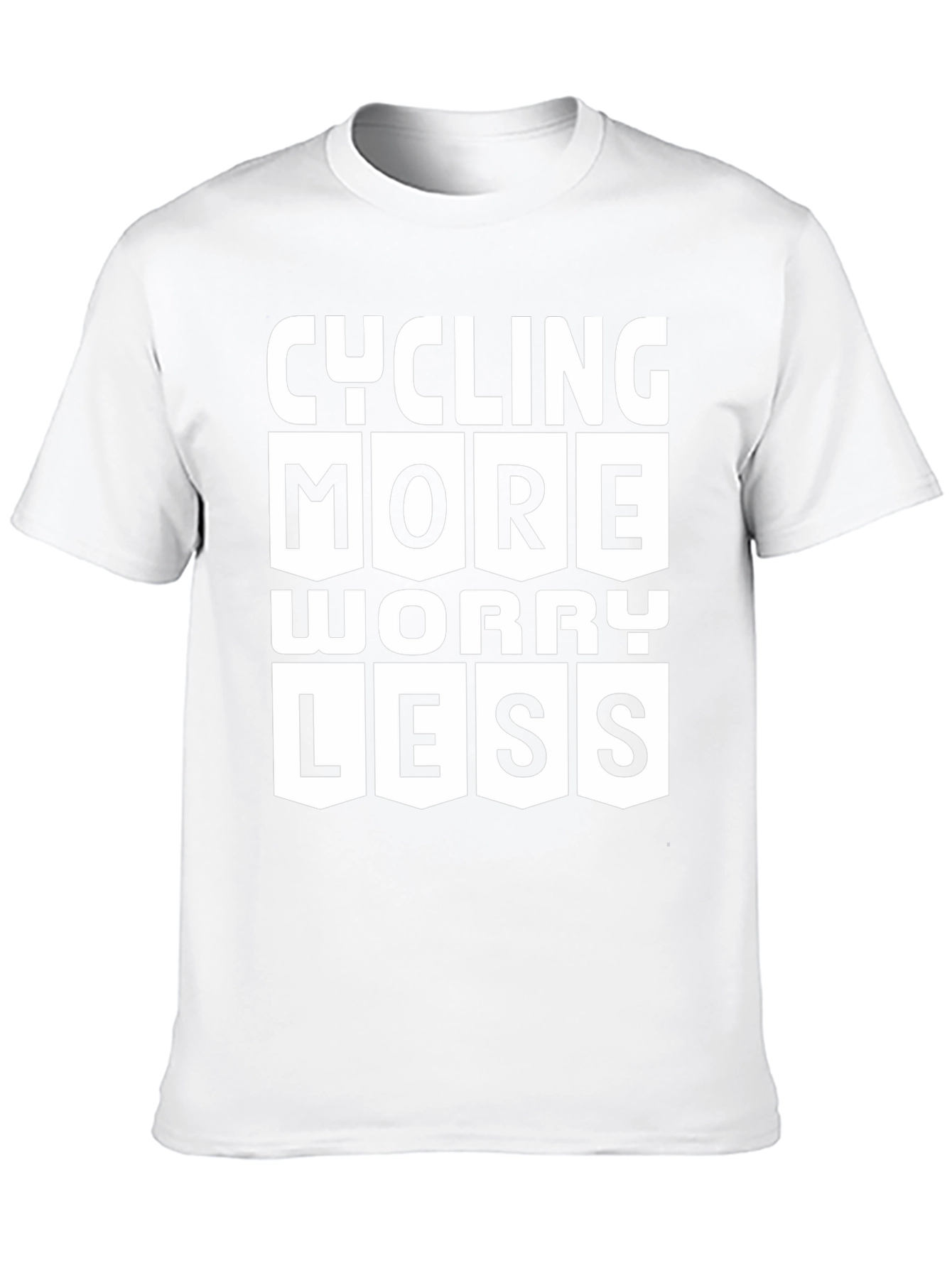 Cycling More Worry Less Black T-Shirt