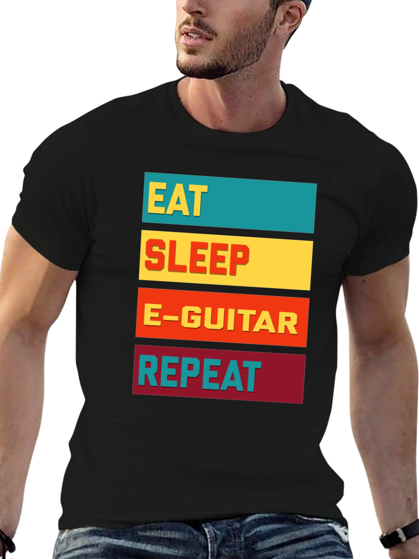 Eat Sleep E-Guitar Repeat Graphic Tee