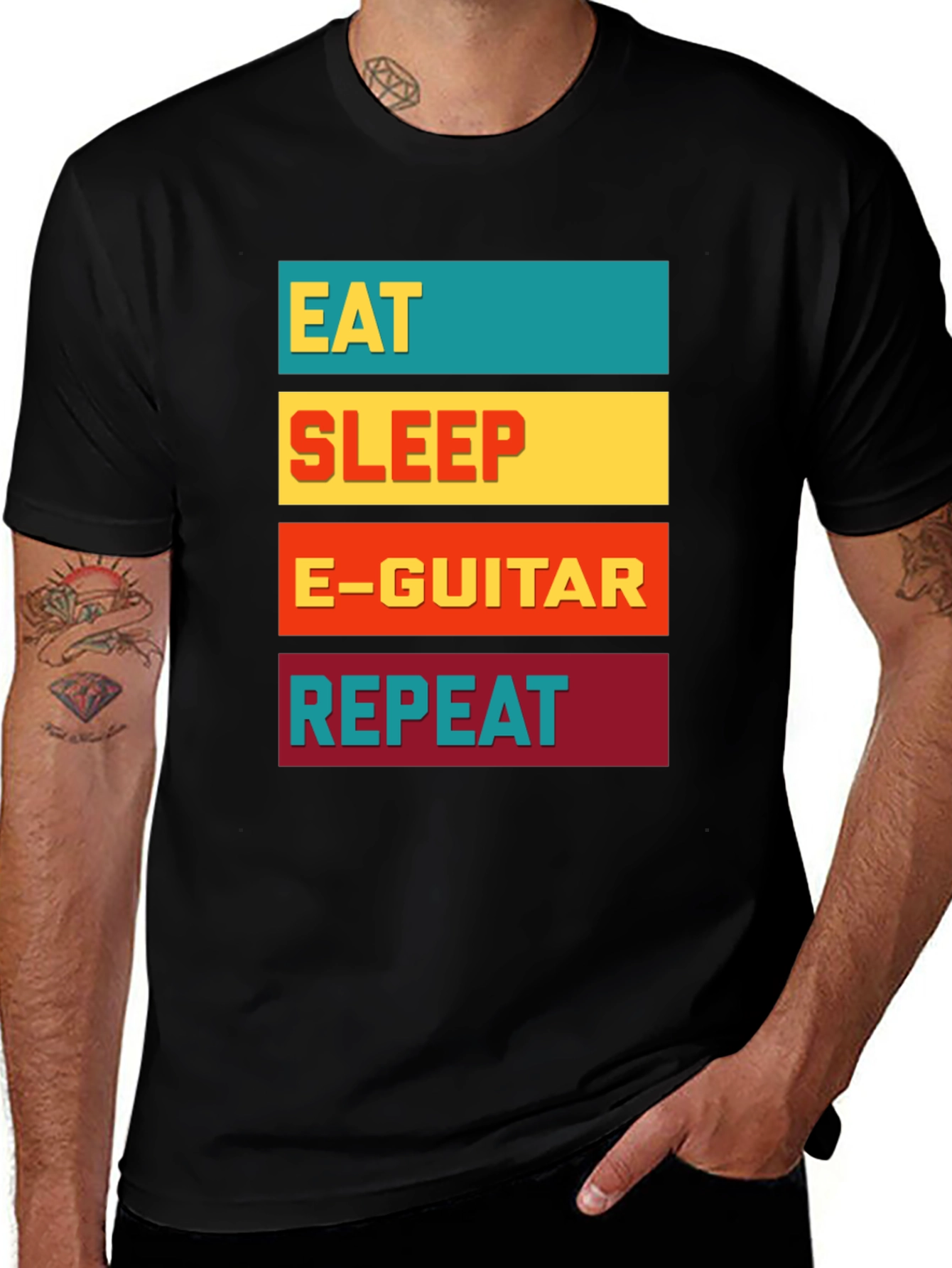 Eat Sleep E-Guitar Repeat Graphic Tee