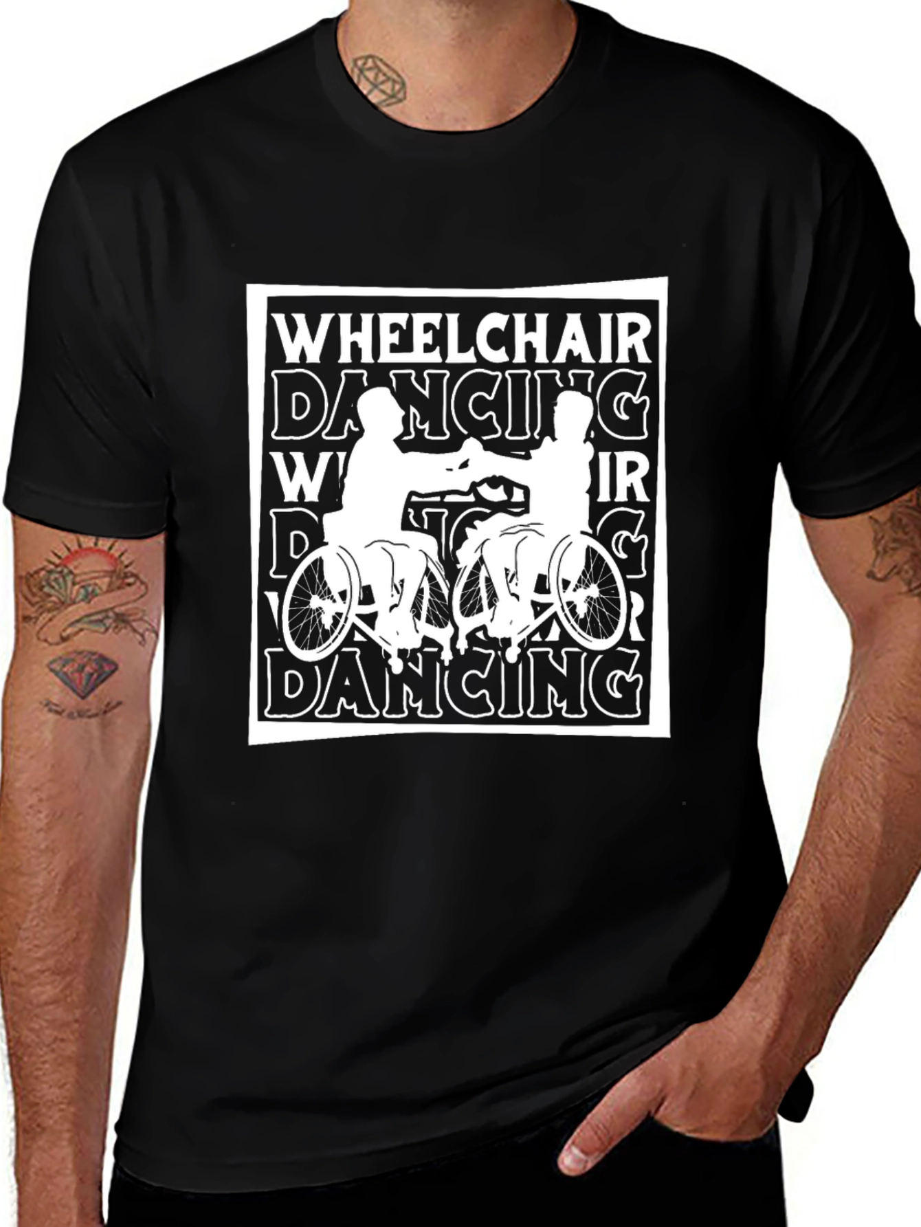 Wheelchair Dancing Graphic Tee - Black
