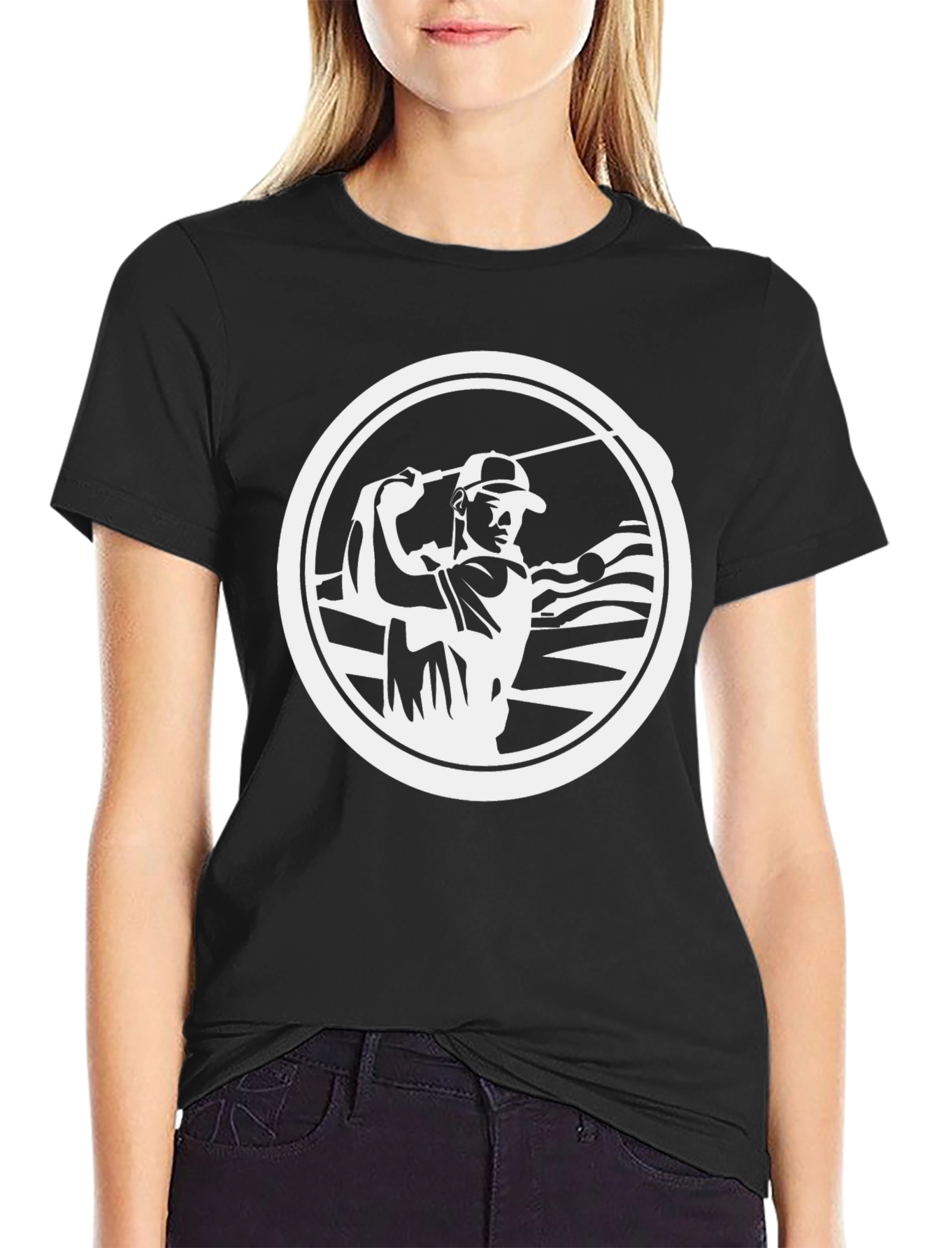Golf Player Graphic T-Shirt - Stylish Black Tee