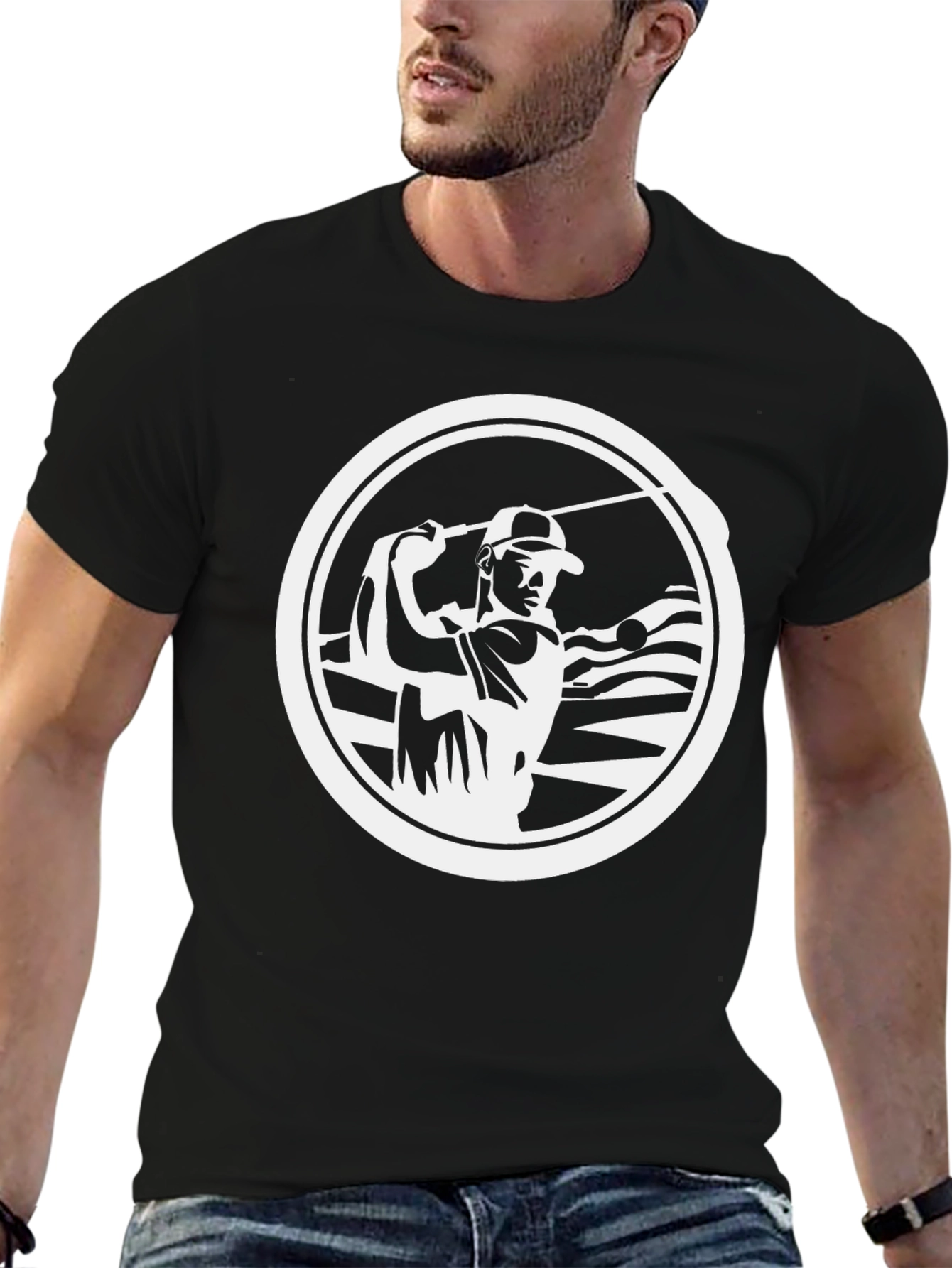 Golf Player Graphic T-Shirt - Stylish Black Tee