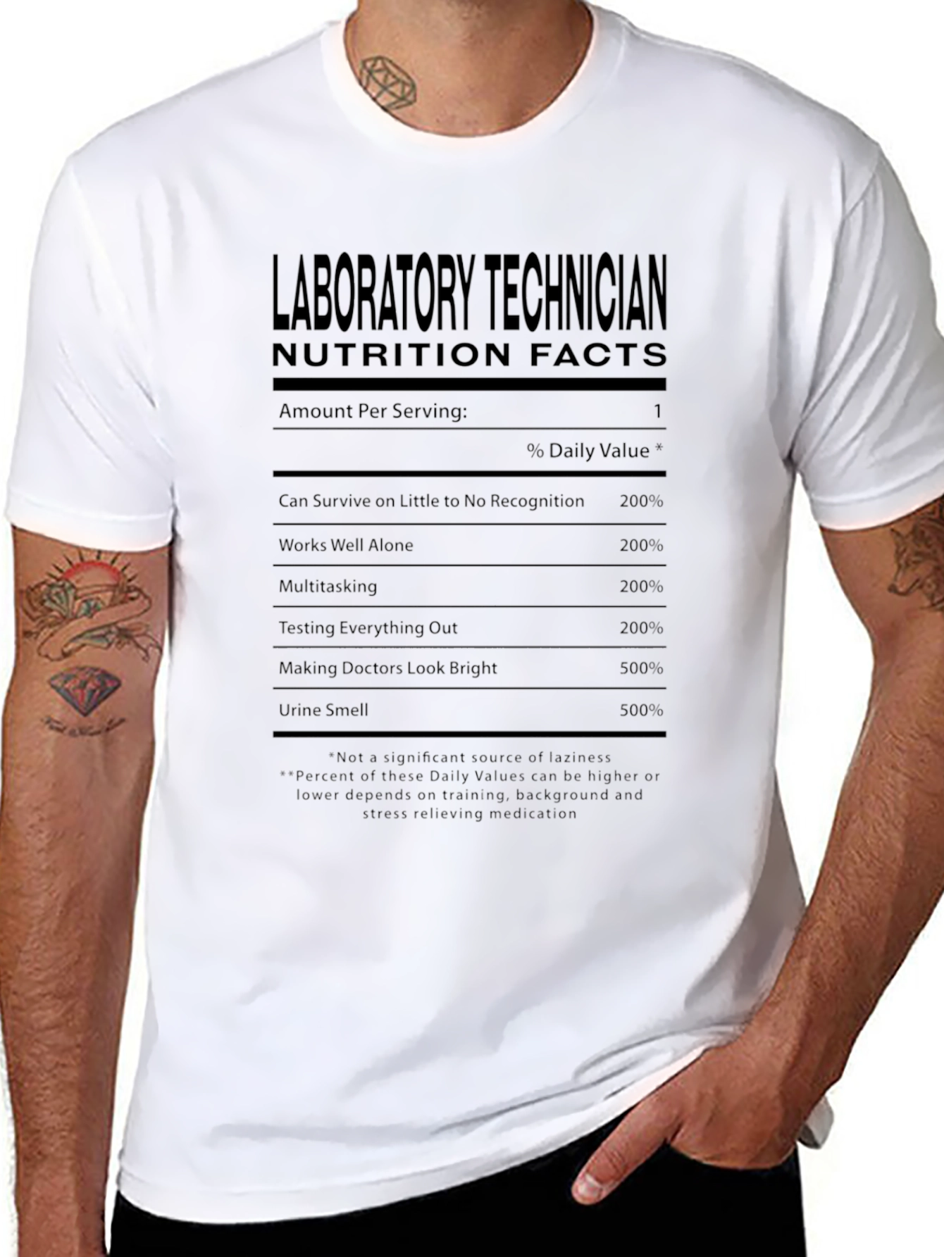 Laboratory Technician Nutrition Facts T-Shirt