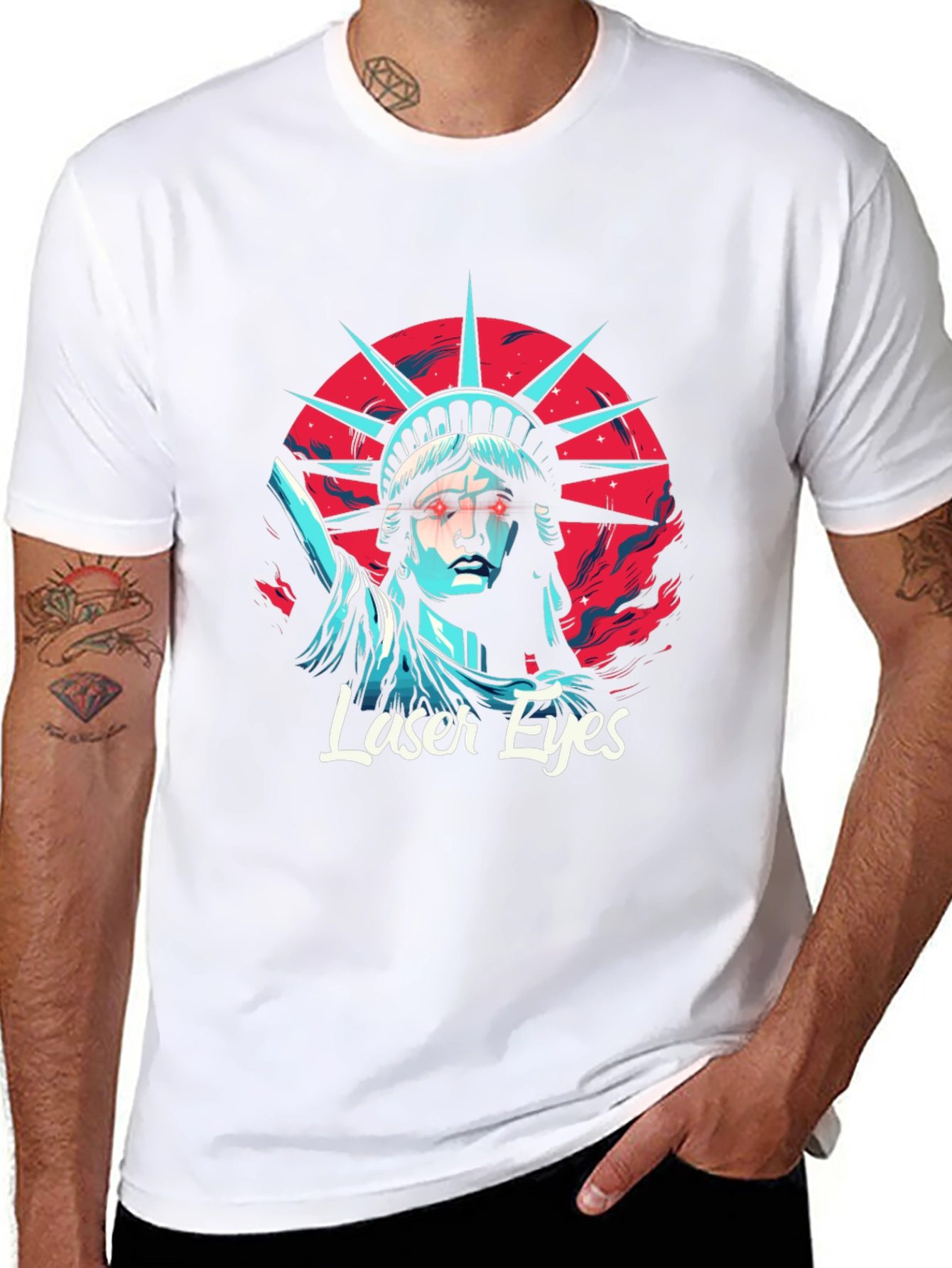 Laser Eyes Statue Liberty T-Shirt
