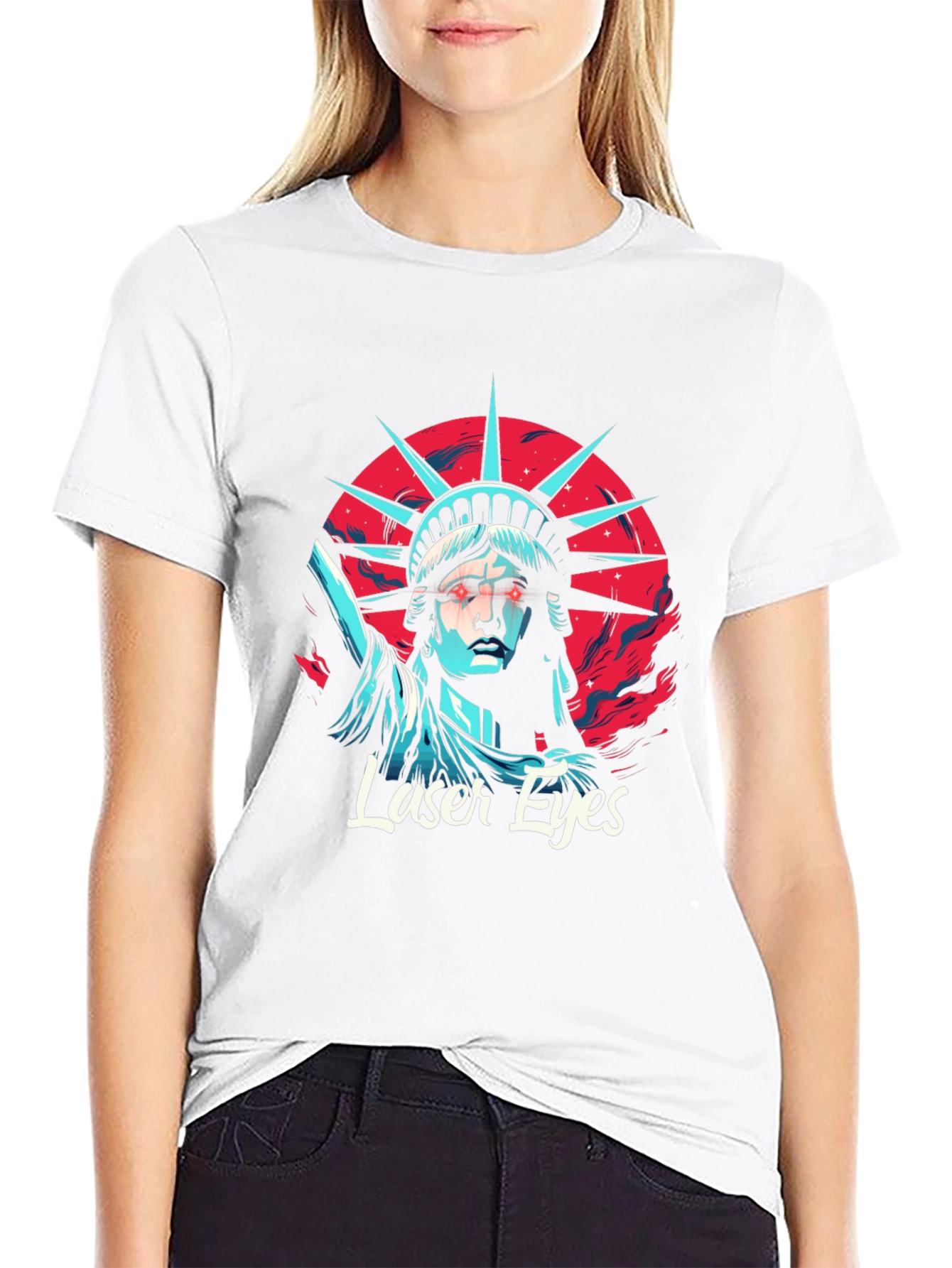 Laser Eyes Statue Liberty T-Shirt