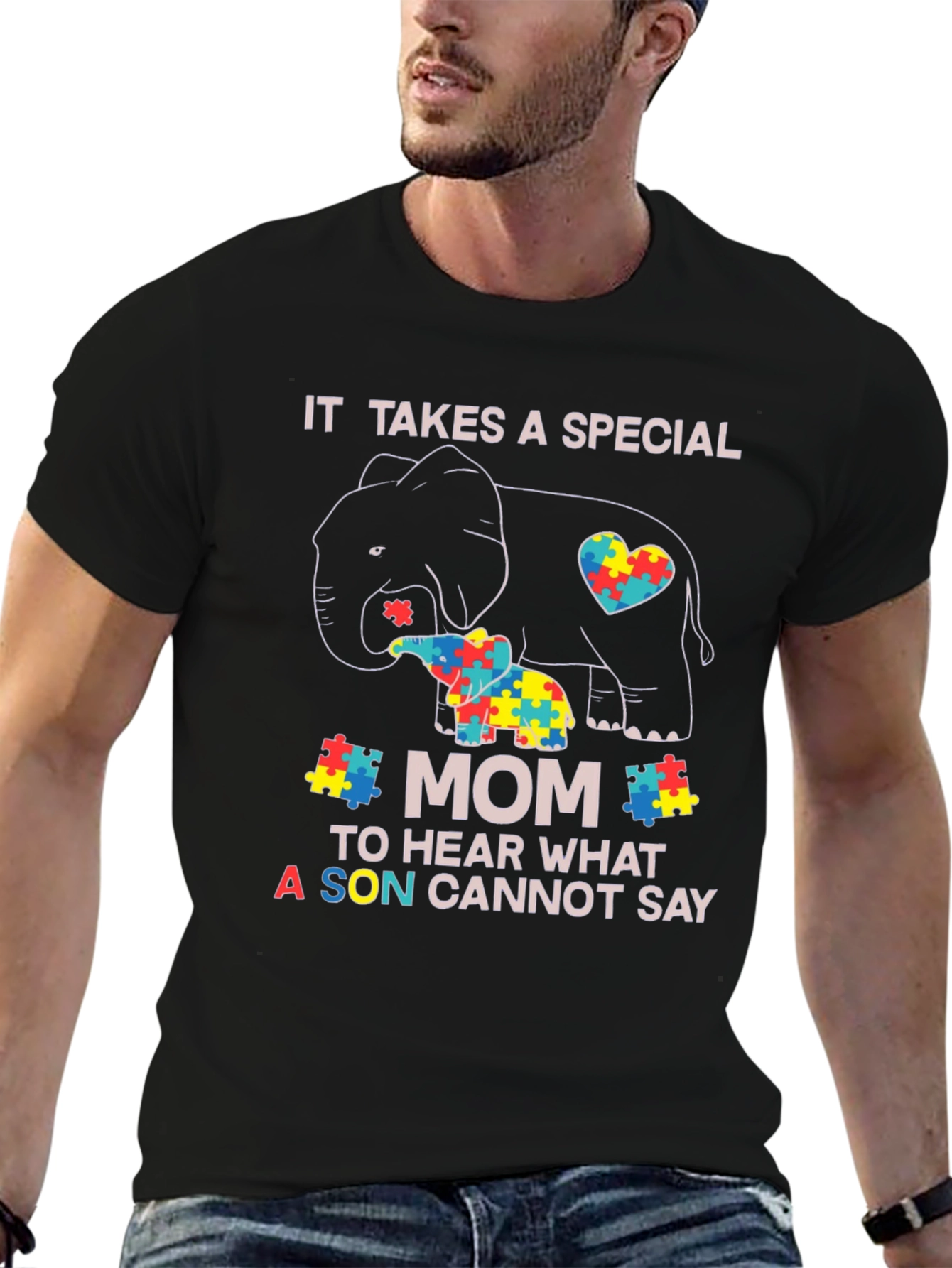 Autism Awareness Elephant Mom T-Shirt