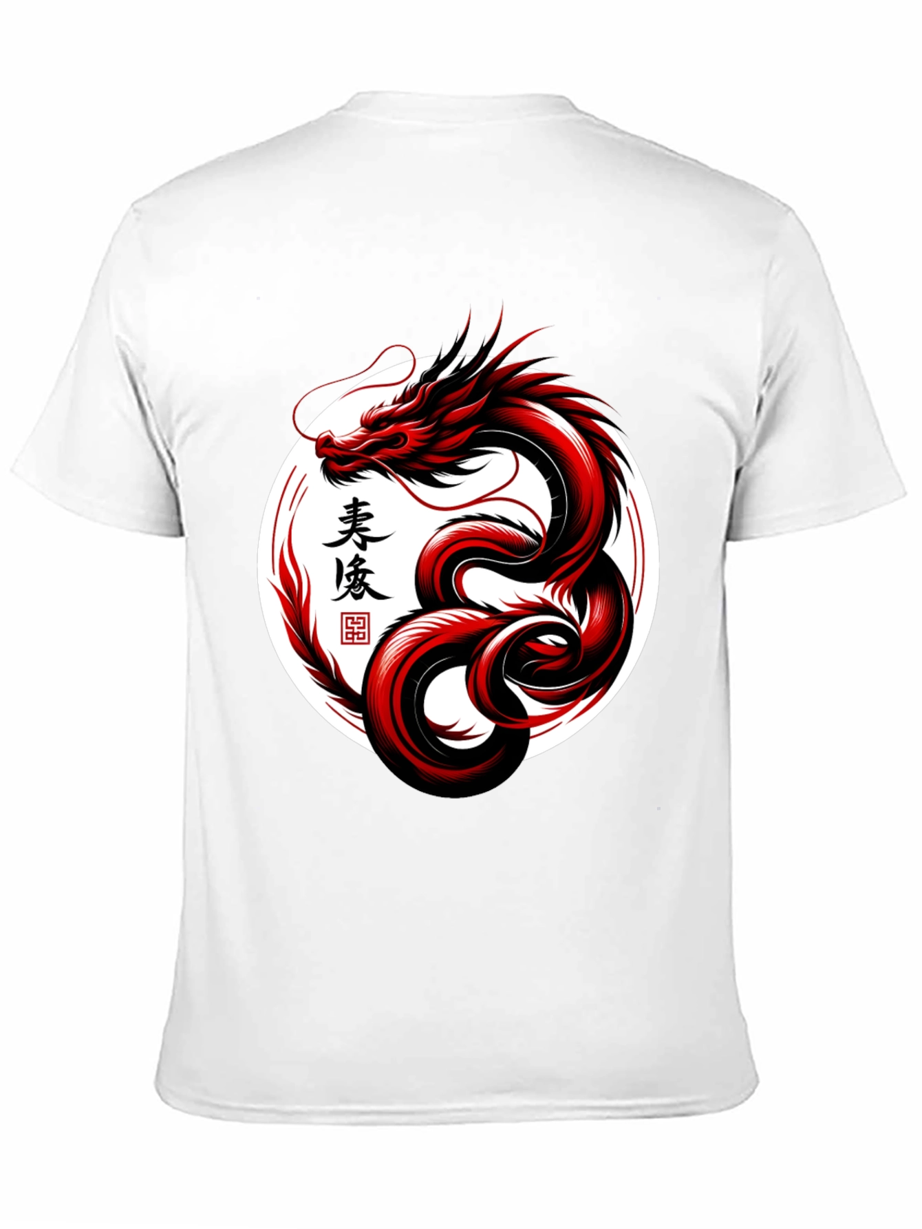 Red Dragon Graphic Tee - Stylish Asian Art Shirt
