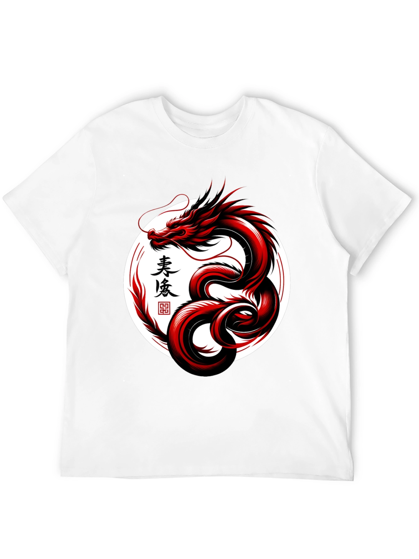 Red Dragon Graphic Tee - Stylish Asian Art Shirt