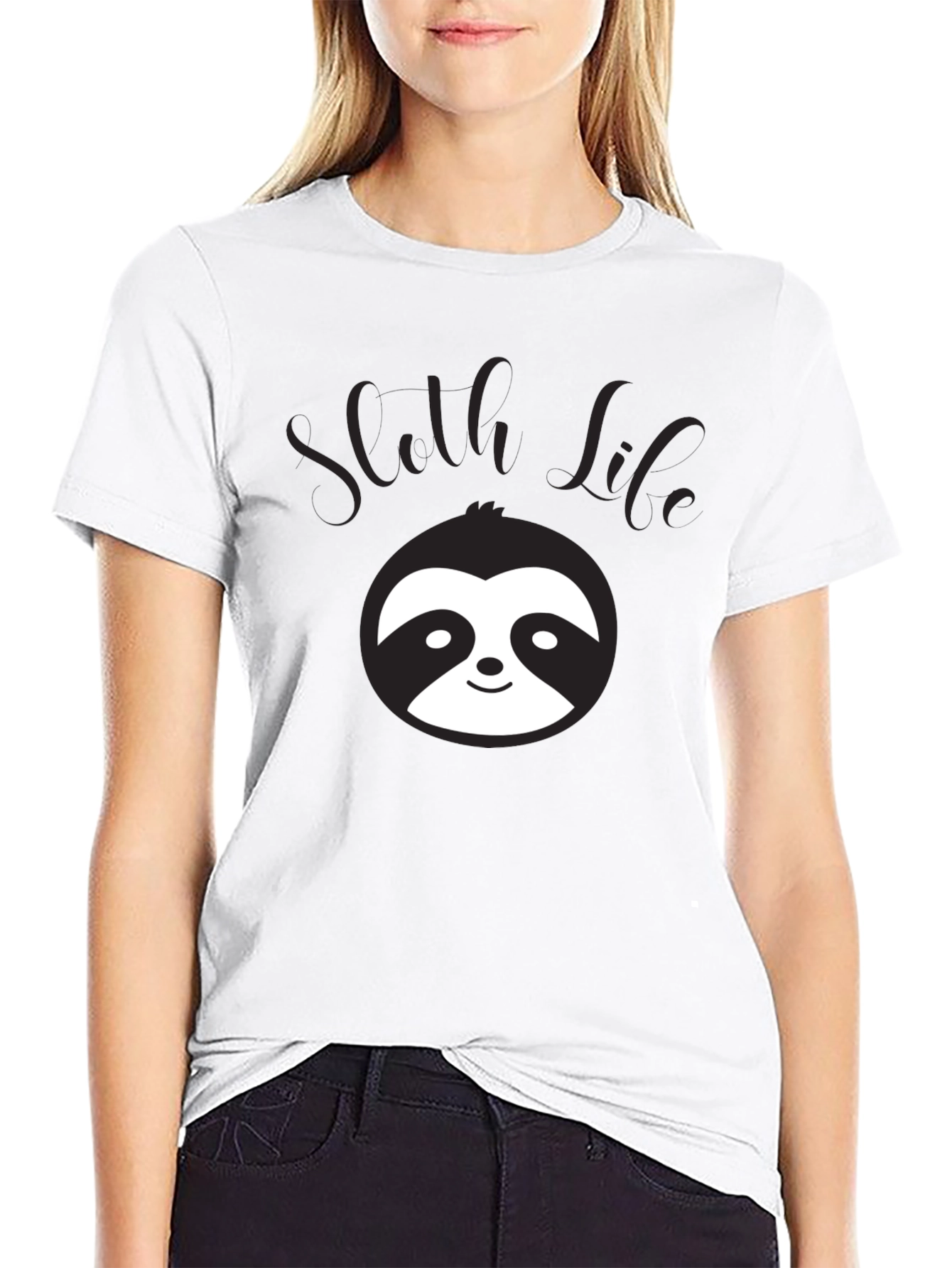 Sloth Life Graphic T-Shirt - Black