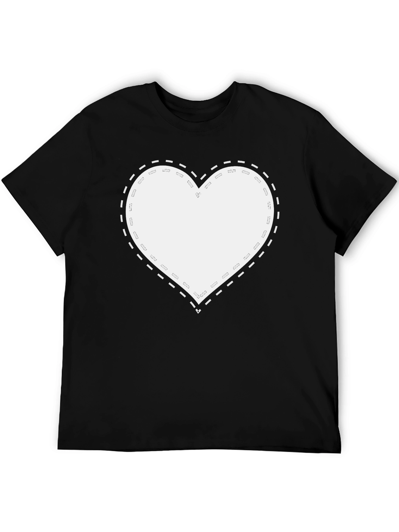 Heart Patch Black Tee - Stylish Mens Casual Wear