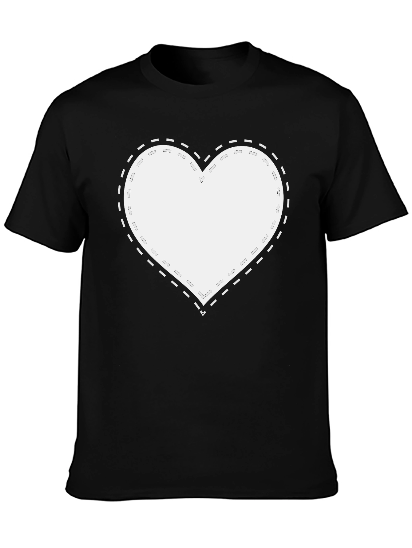 Heart Patch Black Tee - Stylish Mens Casual Wear