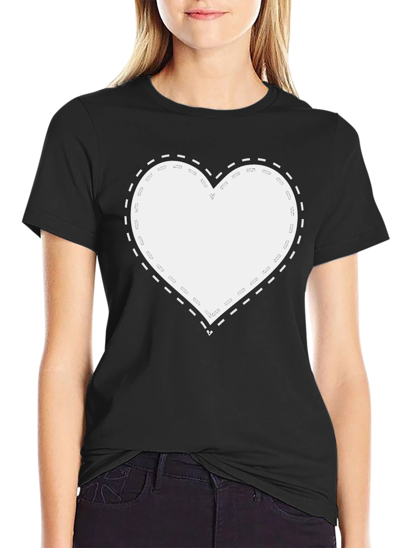 Heart Patch Black Tee - Stylish Mens Casual Wear