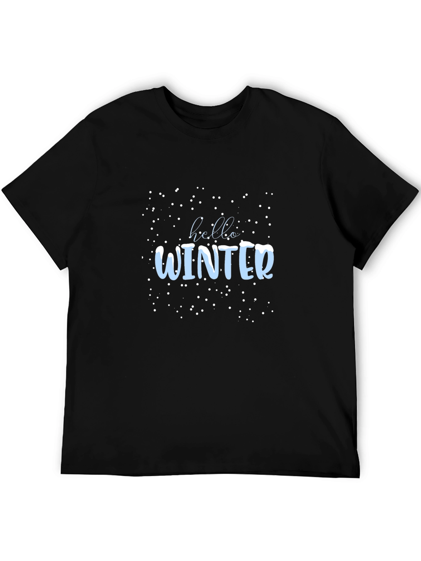 Winter Hello Graphic Tee - Black Casual Shirt