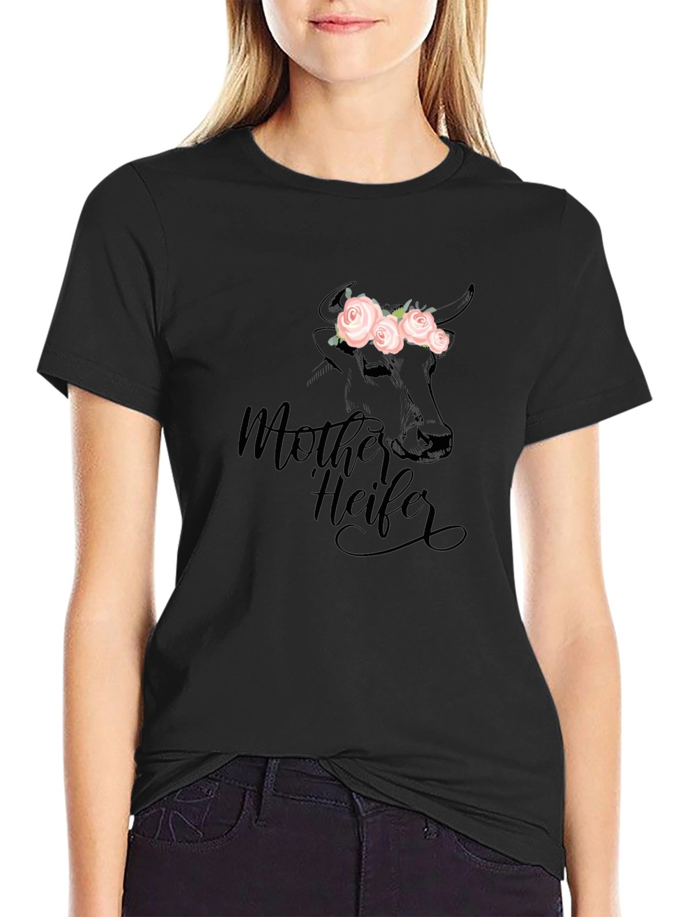 Mother Heifer Graphic Tee - Black
