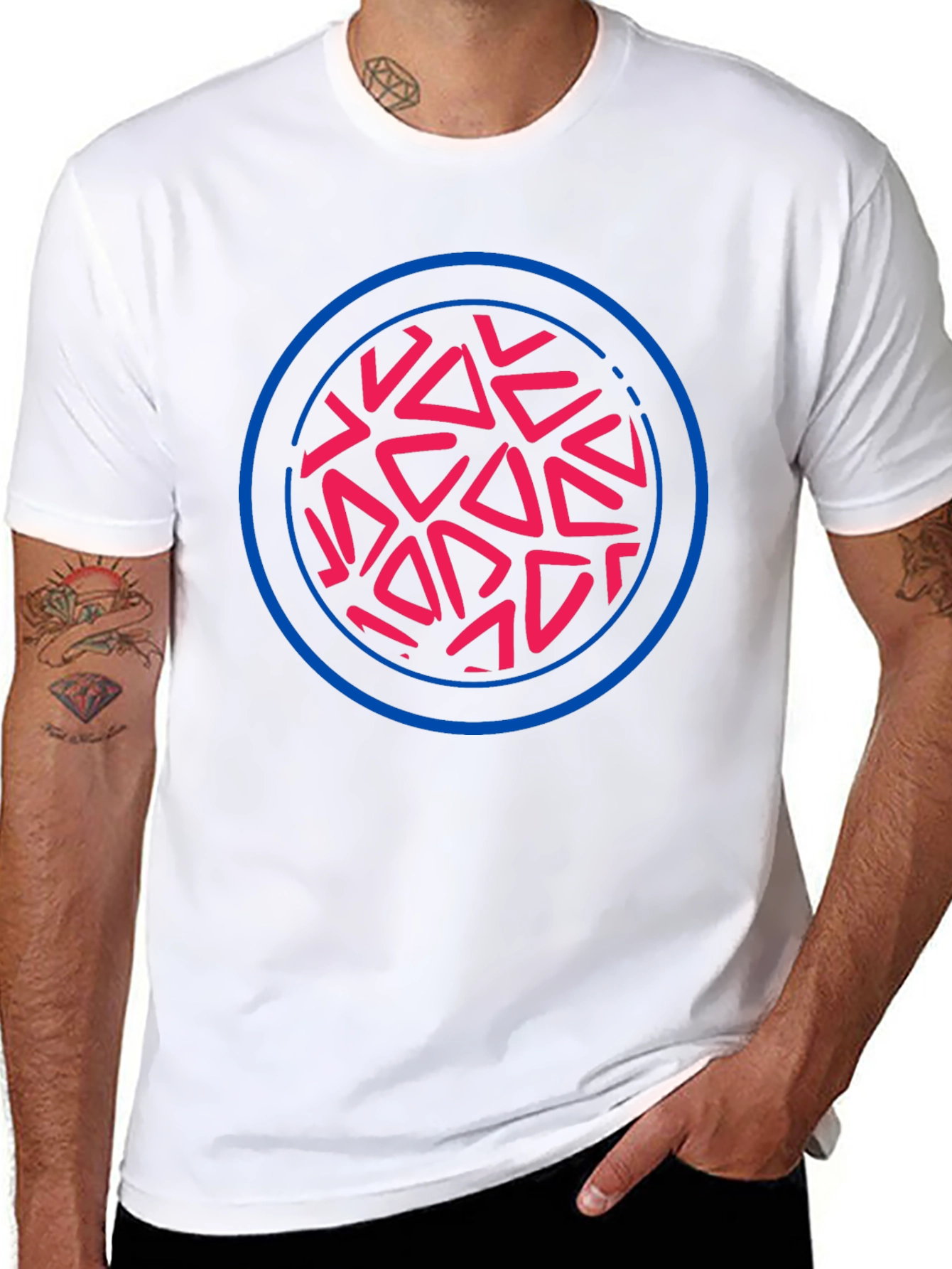 Abstract Circle Graphic Tee - Black