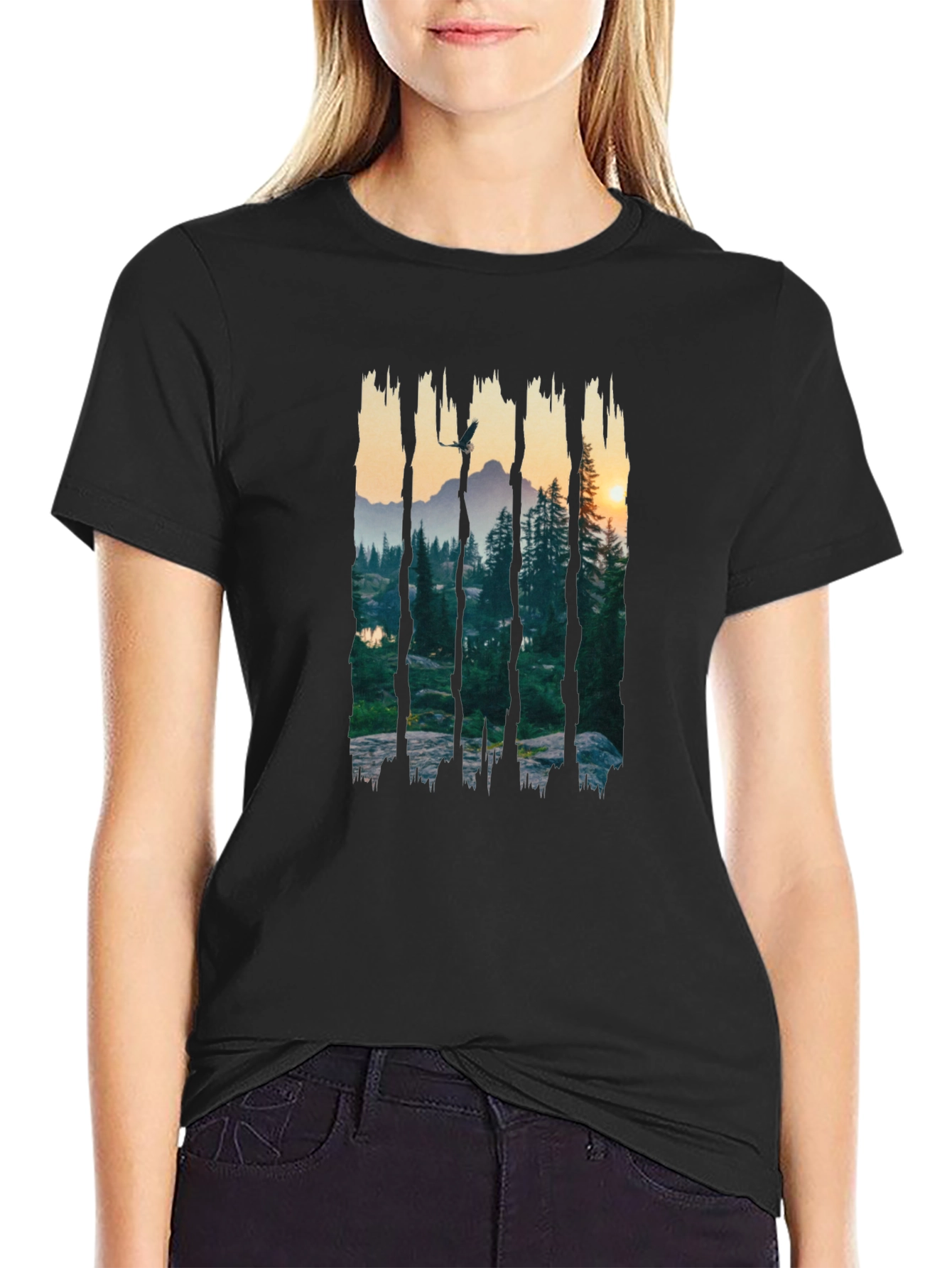 Nature Vista Graphic Tee - Mens Black T-Shirt