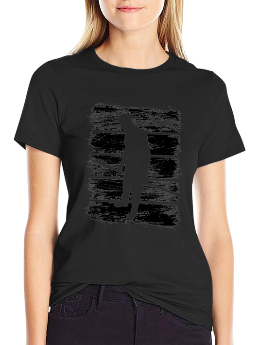 Lacrosse Player Silhouette Black Graphic Tee