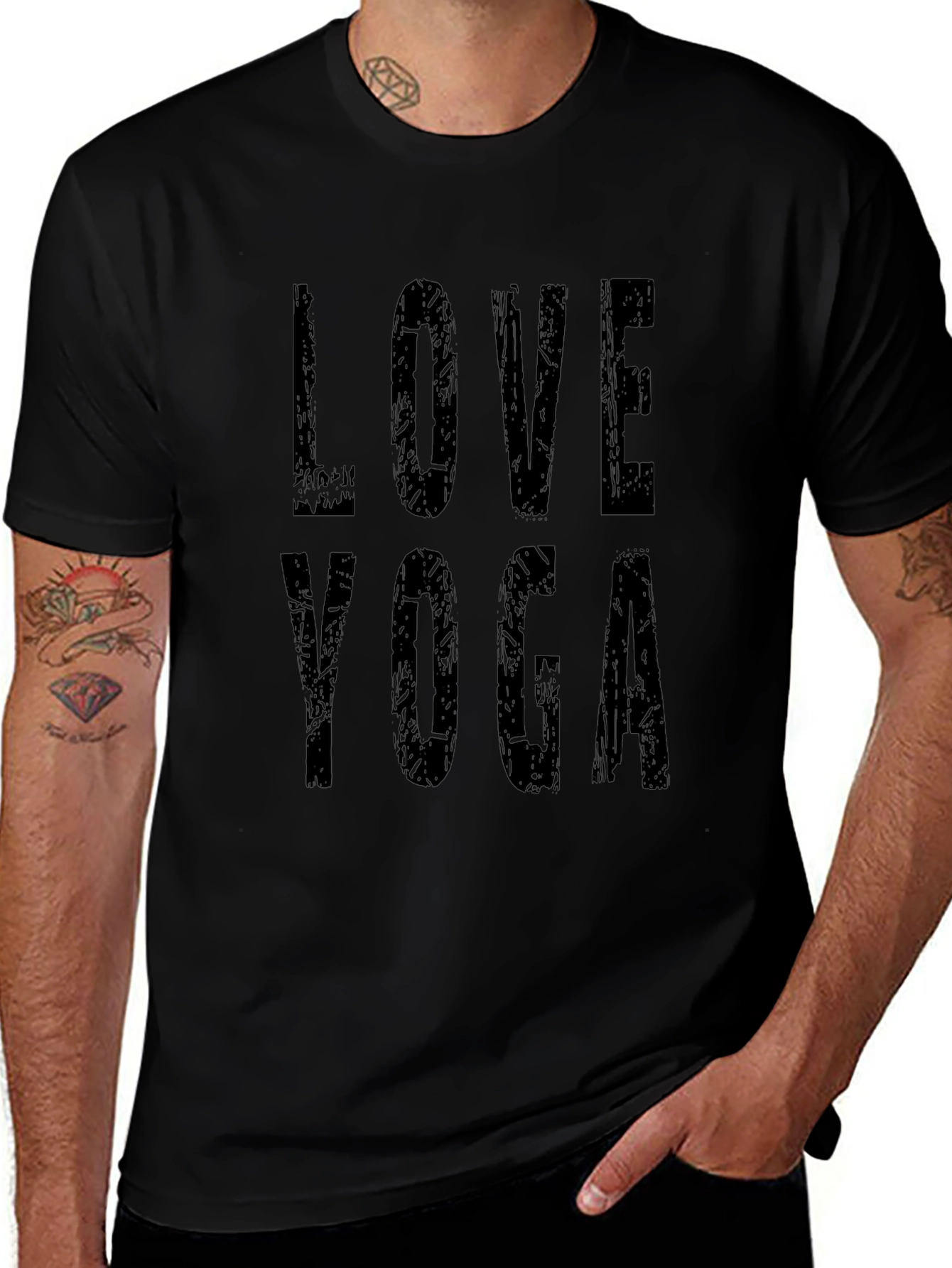 Love Yoga Graphic T-Shirt - Black