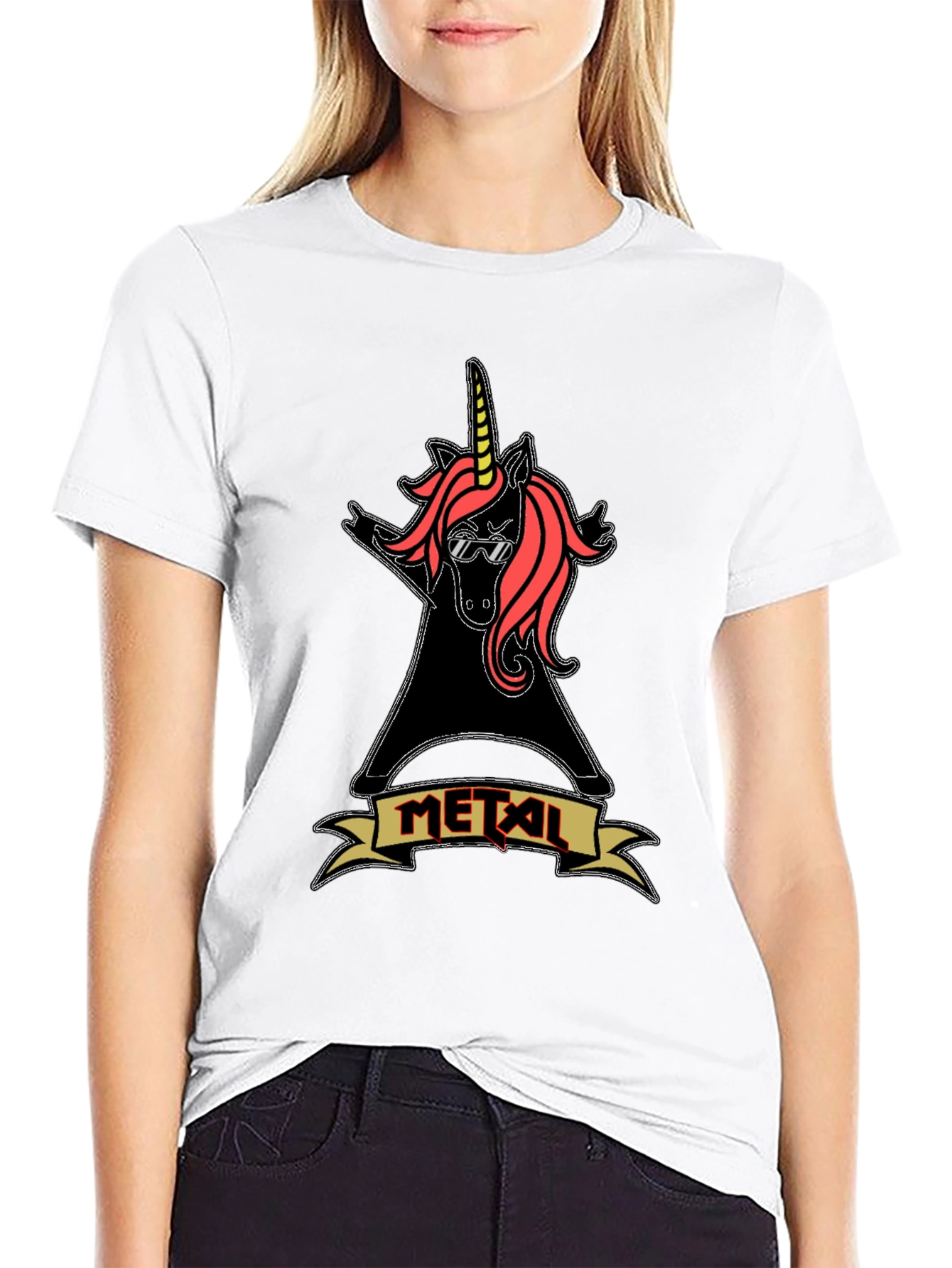 Metal Unicorn Black Graphic Tee