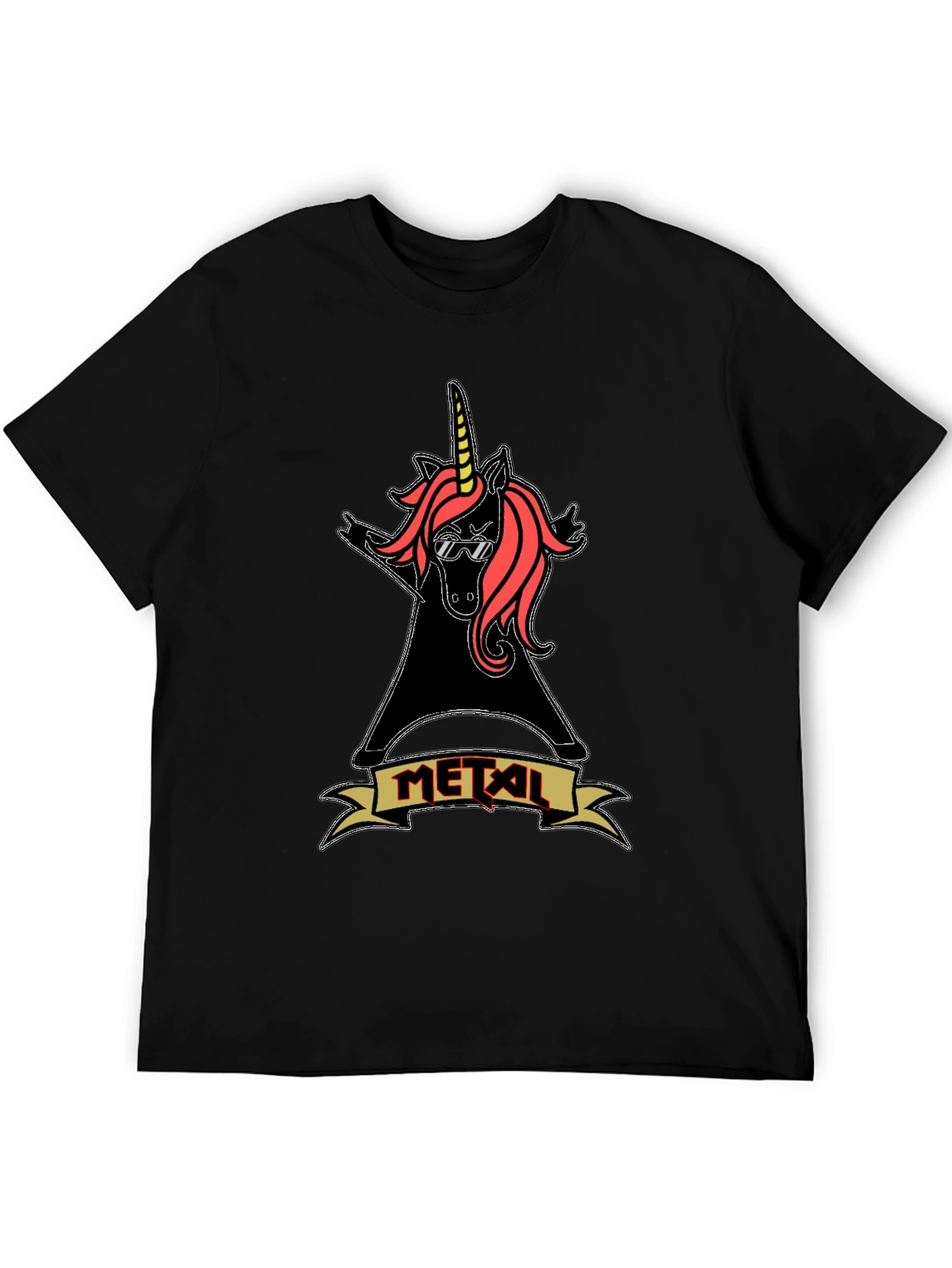 Metal Unicorn Black Graphic Tee