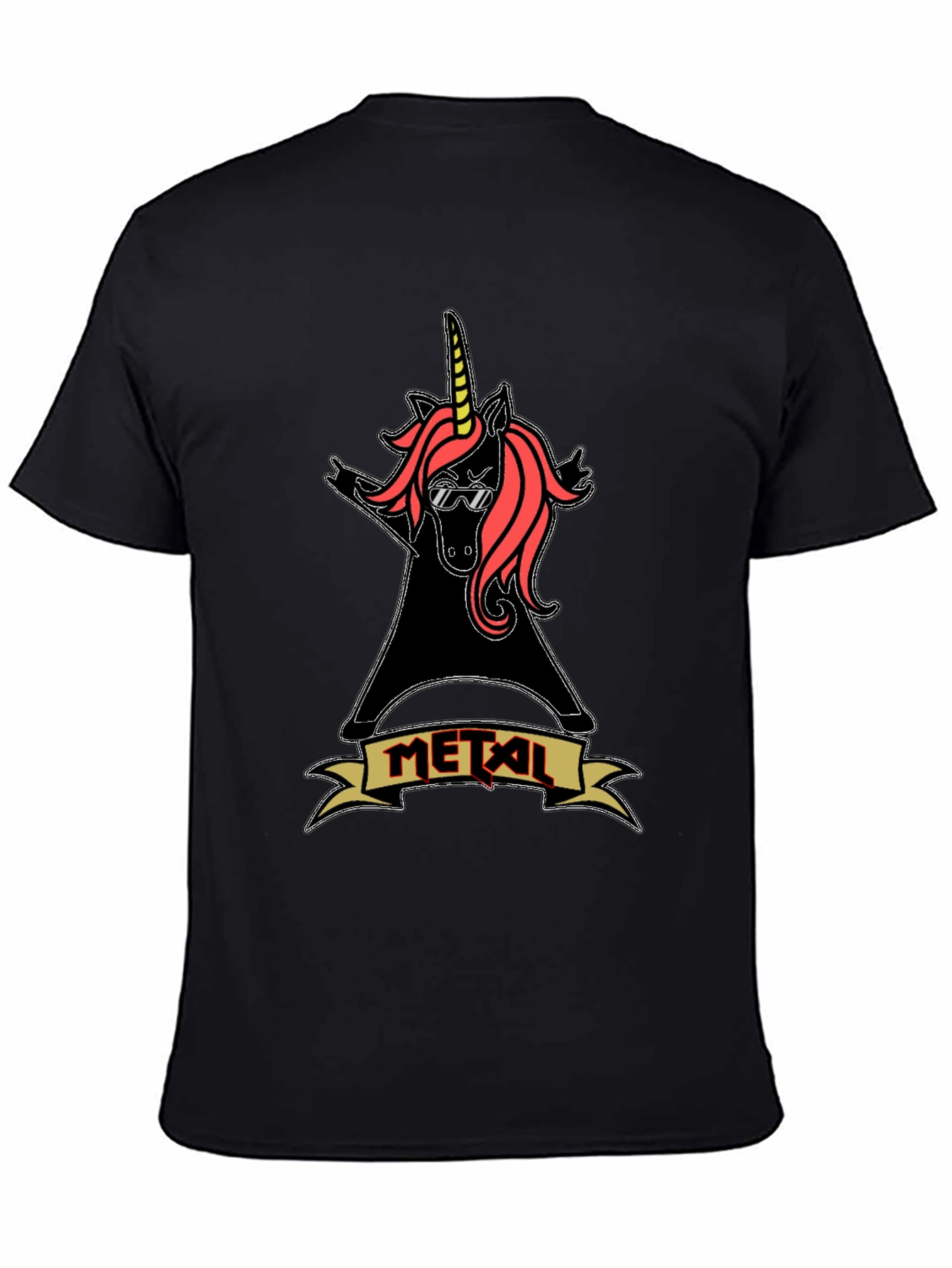 Metal Unicorn Black Graphic Tee