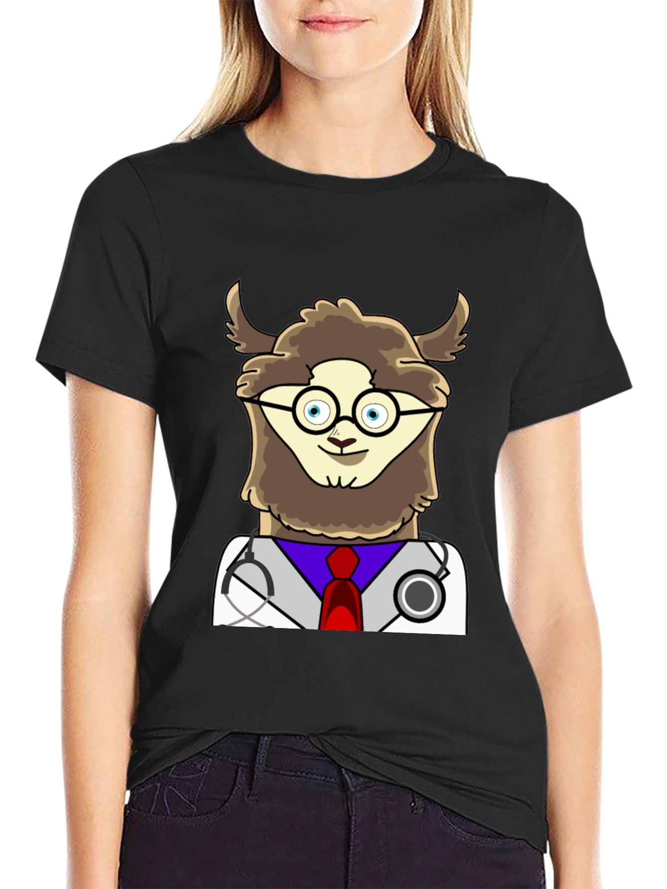 Doctor Llama Graphic Tee - Funny Animal T-Shirt