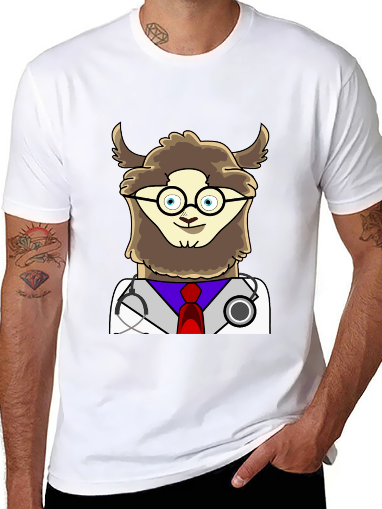 Doctor Llama Graphic Tee - Funny Animal T-Shirt
