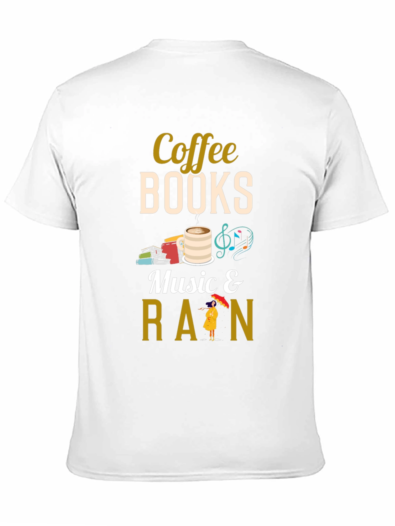 Coffee Books Music Rain T-Shirt
