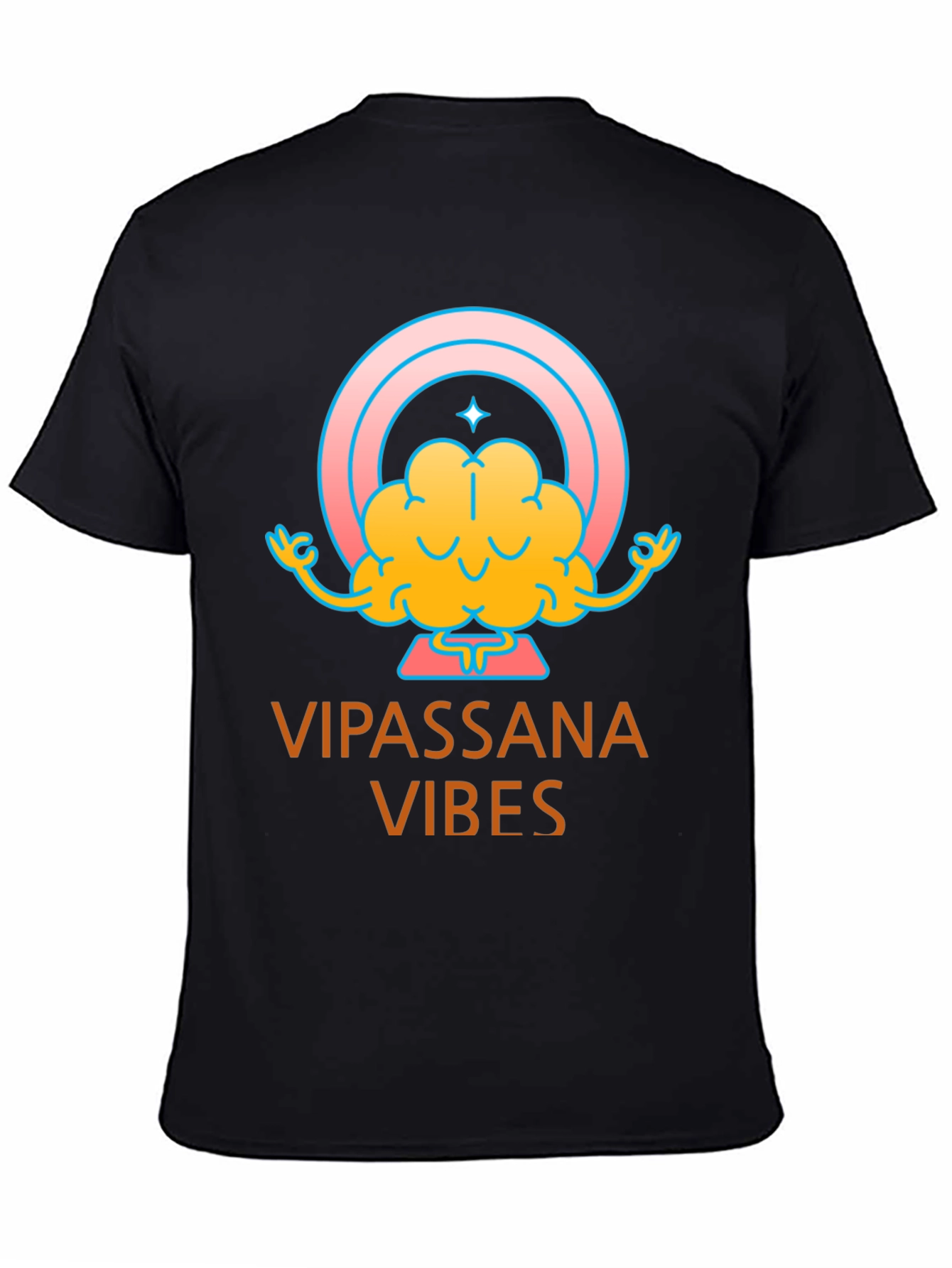 Vipassana Vibes Black Graphic T-Shirt