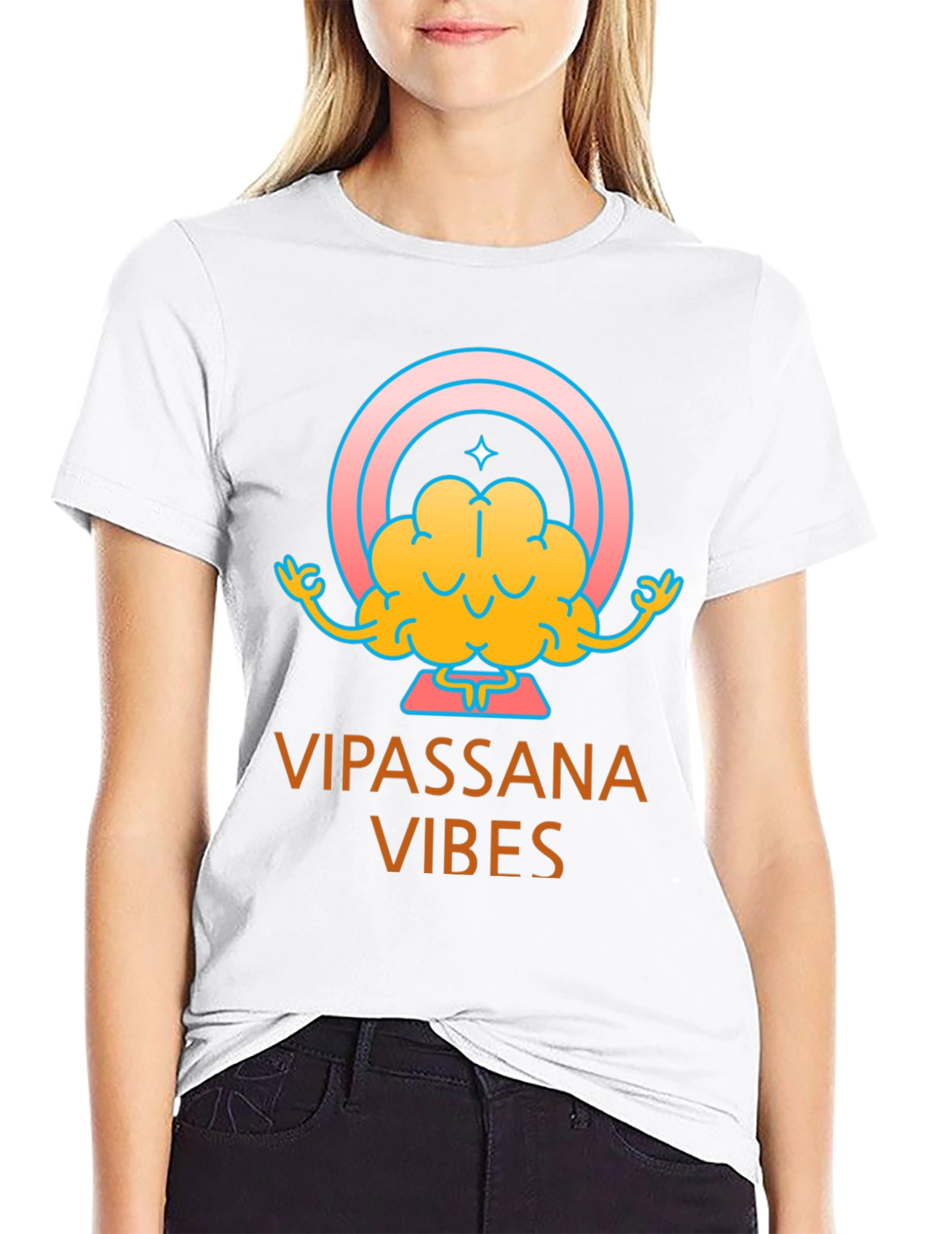 Vipassana Vibes Black Graphic T-Shirt