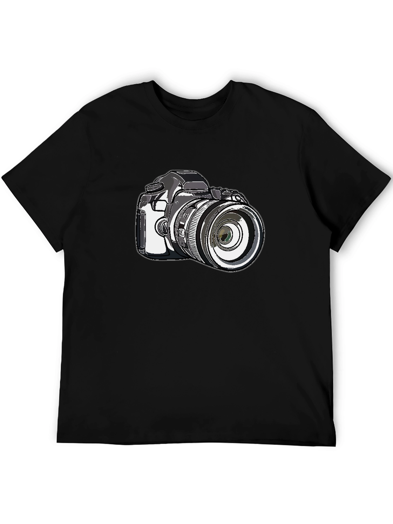 Camera Graphic Black T-Shirt - Photography Lover Tee