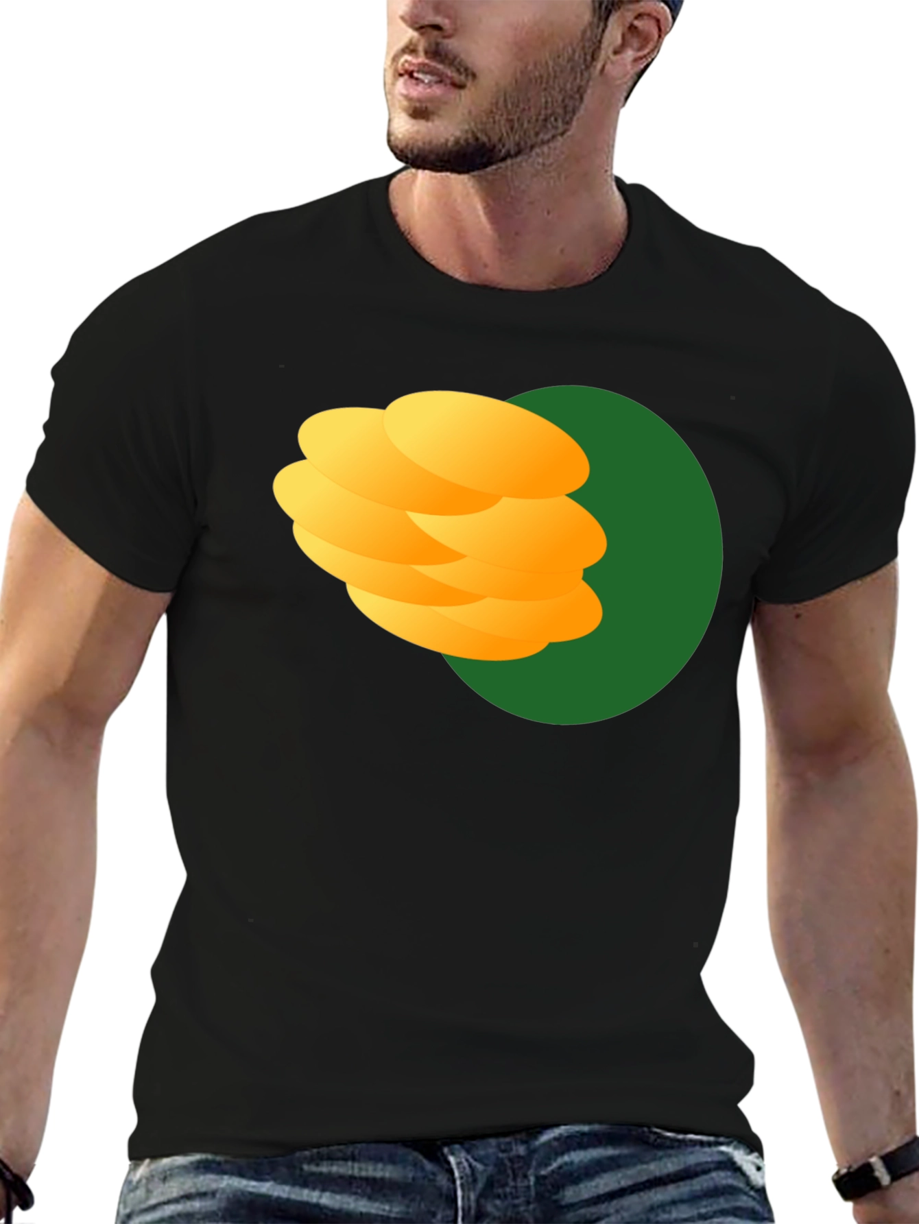 Stack of Pancakes Graphic Black T-Shirt