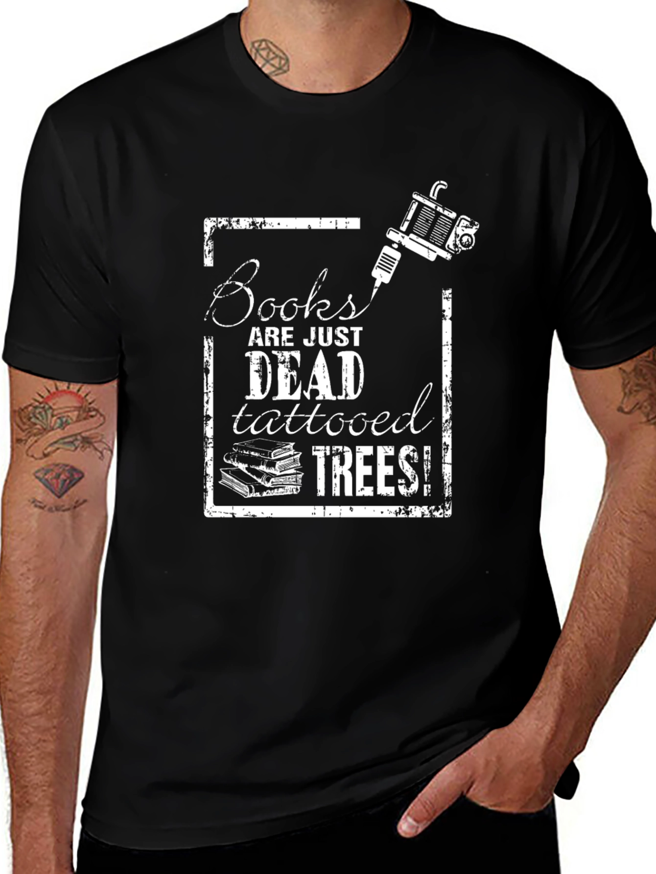 Tattooed Trees Graphic Tee - Book Lover Shirt