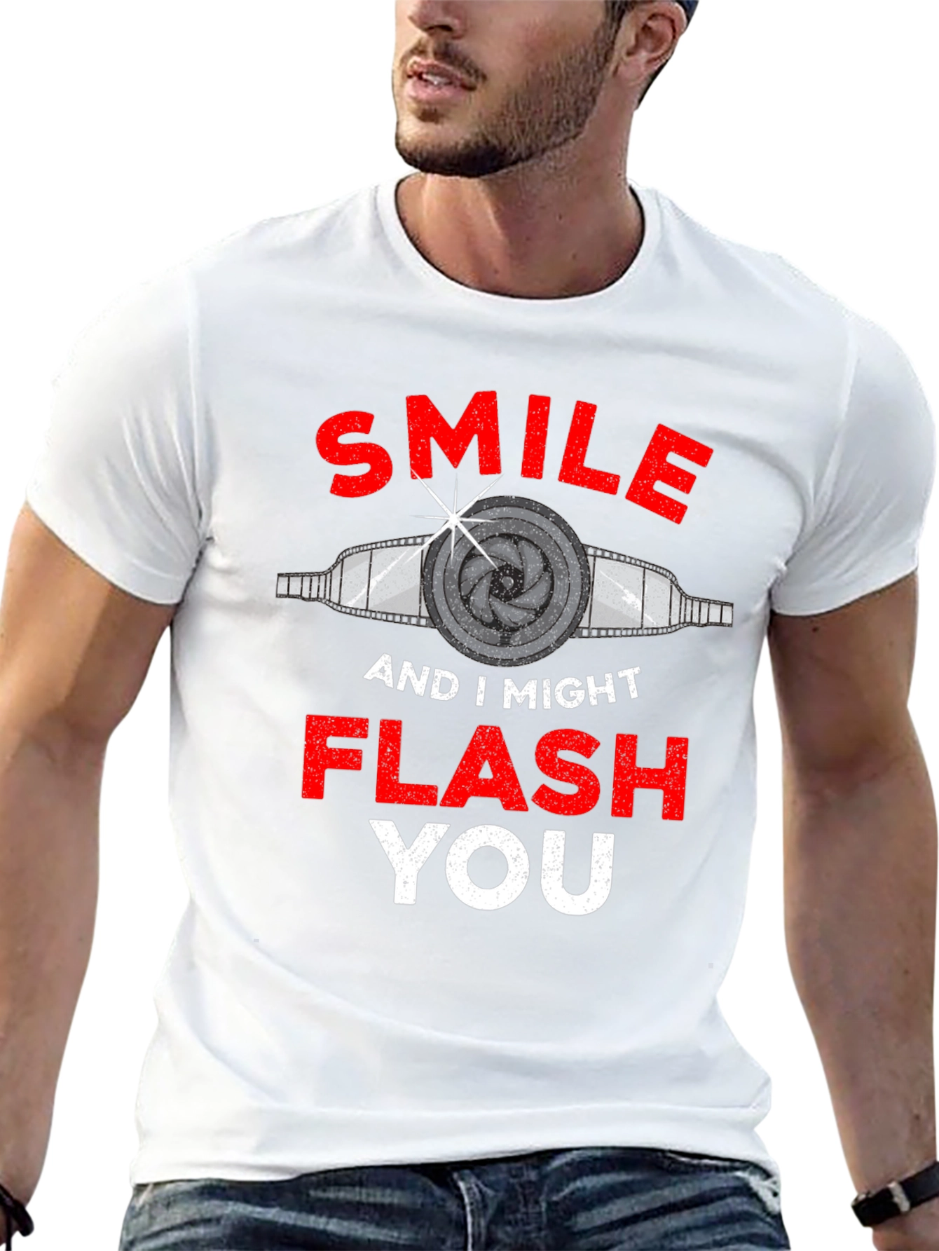 Smile I Might Flash You T-Shirt Funny Photography Tee