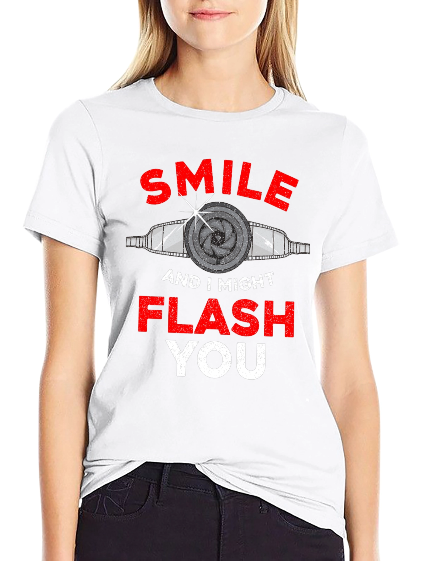 Smile I Might Flash You T-Shirt Funny Photography Tee