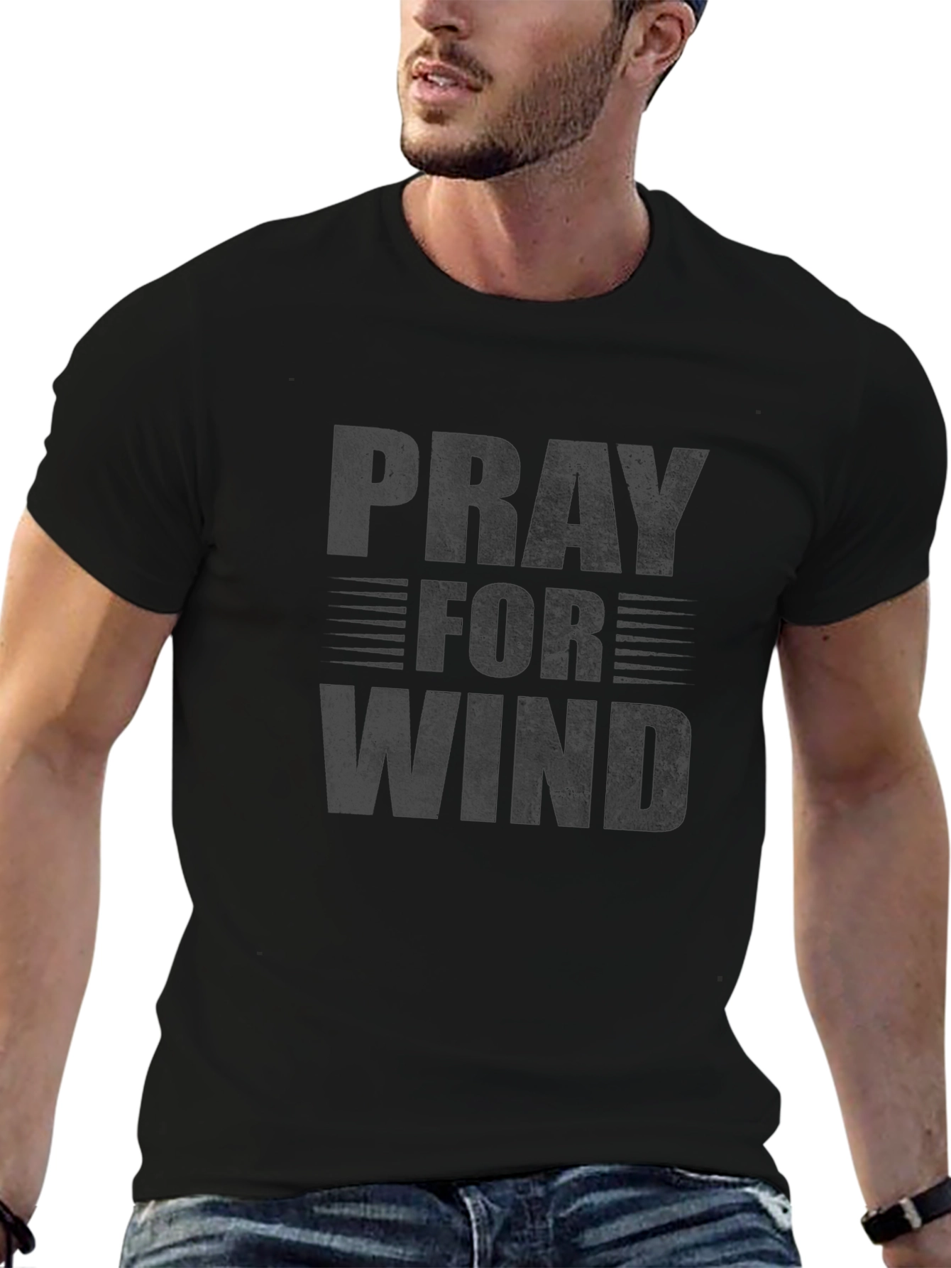Pray For Wind Black Graphic Tee
