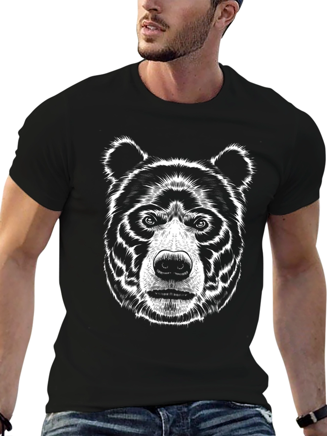 Bear Graphic Black T-Shirt