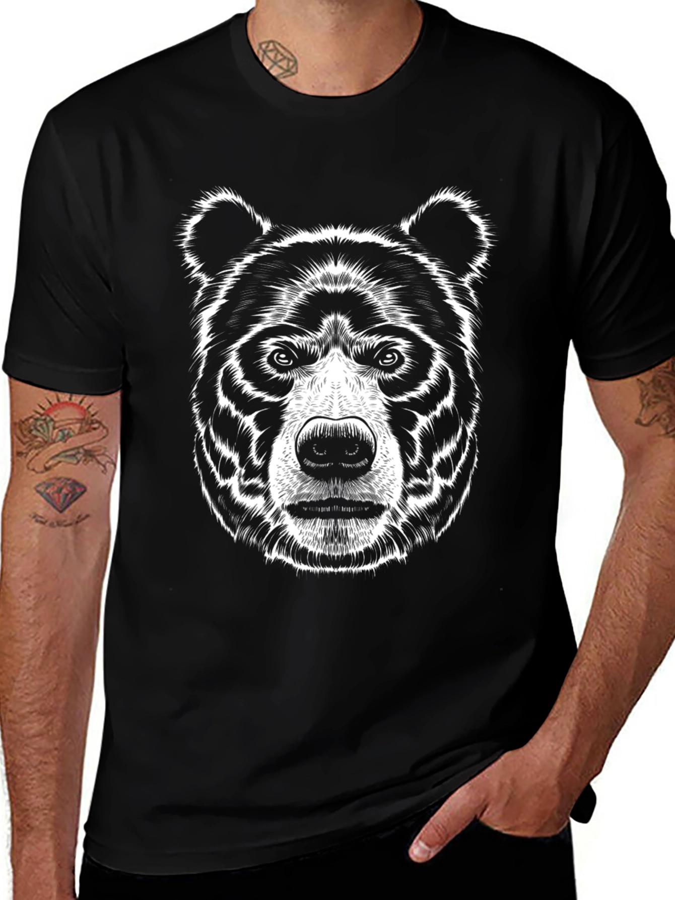 Bear Graphic Black T-Shirt