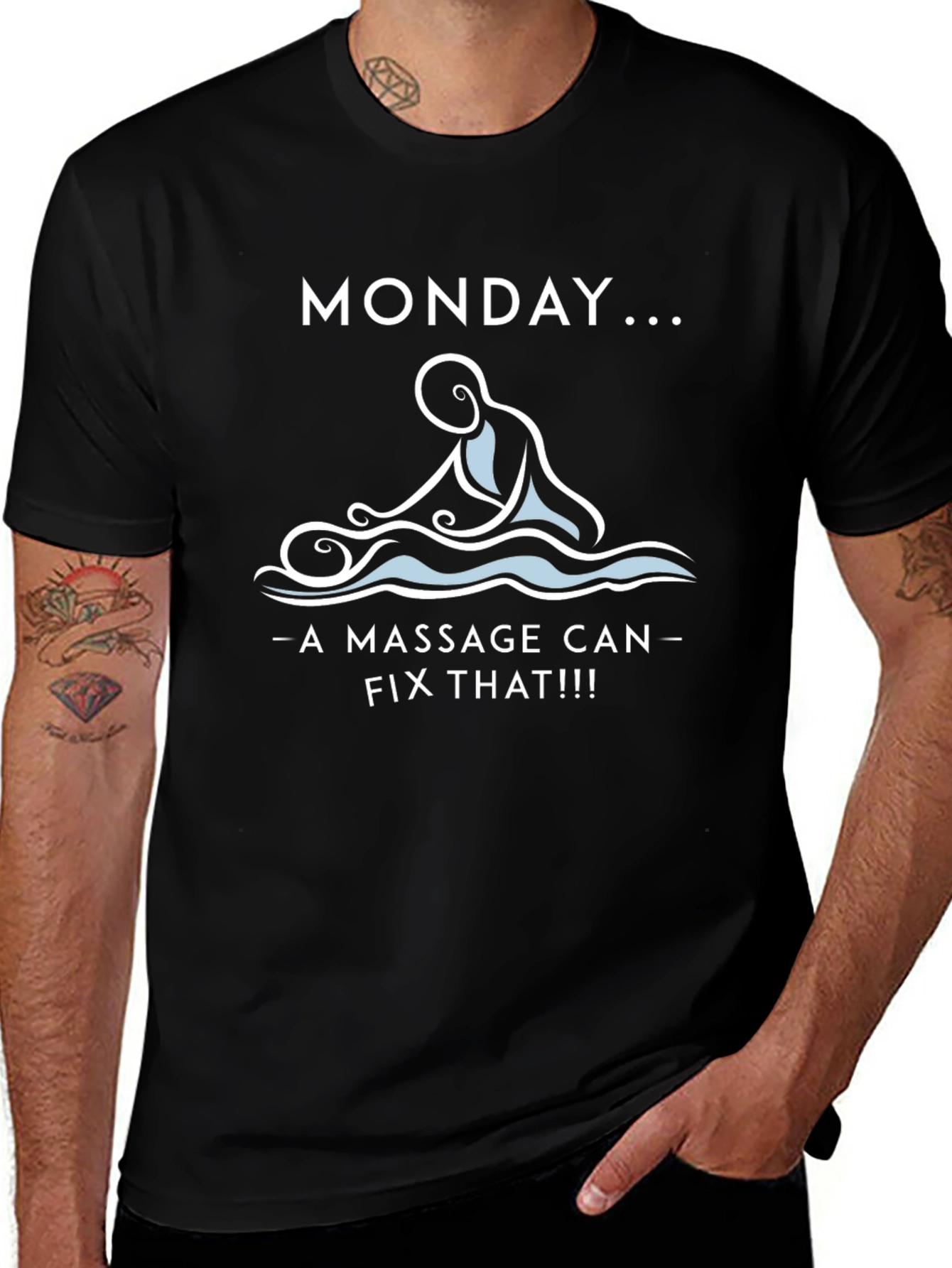 Monday Massage Therapy T-Shirt - Relax & Recharge
