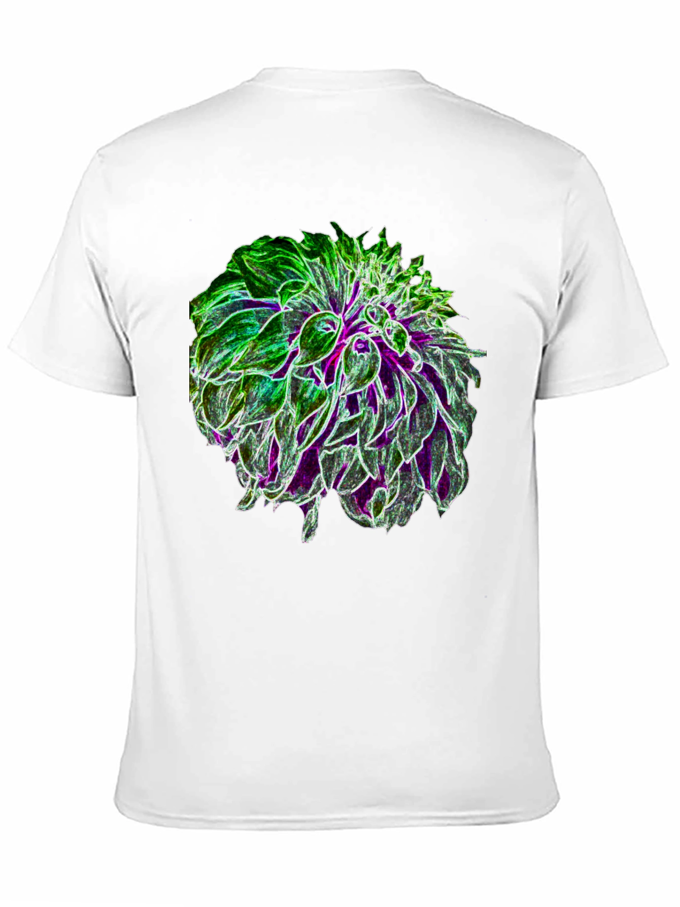 Glow Flower Graphic Tee - Black Cotton Casual Shirt