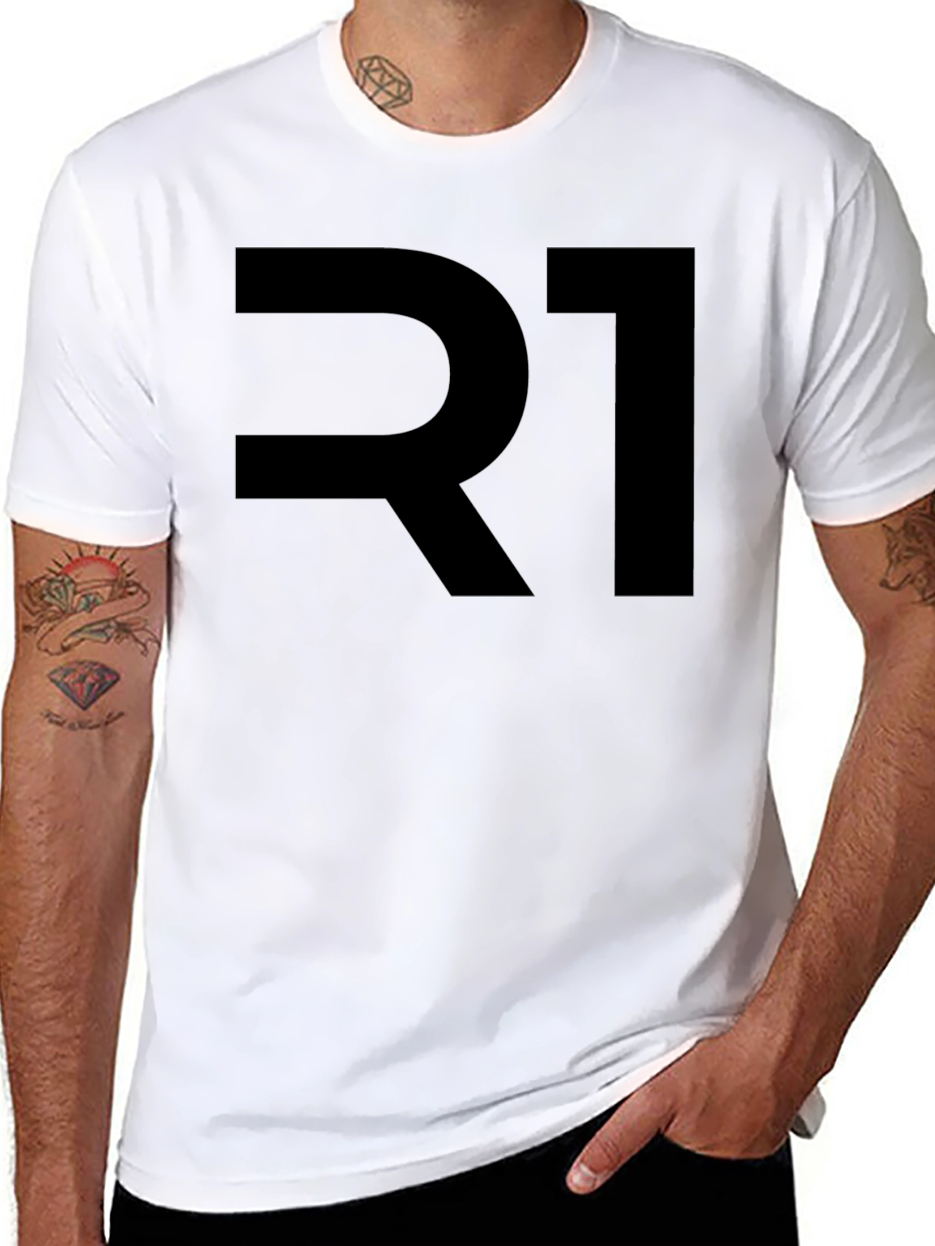 Black R1 Graphic Tee - Modern Style