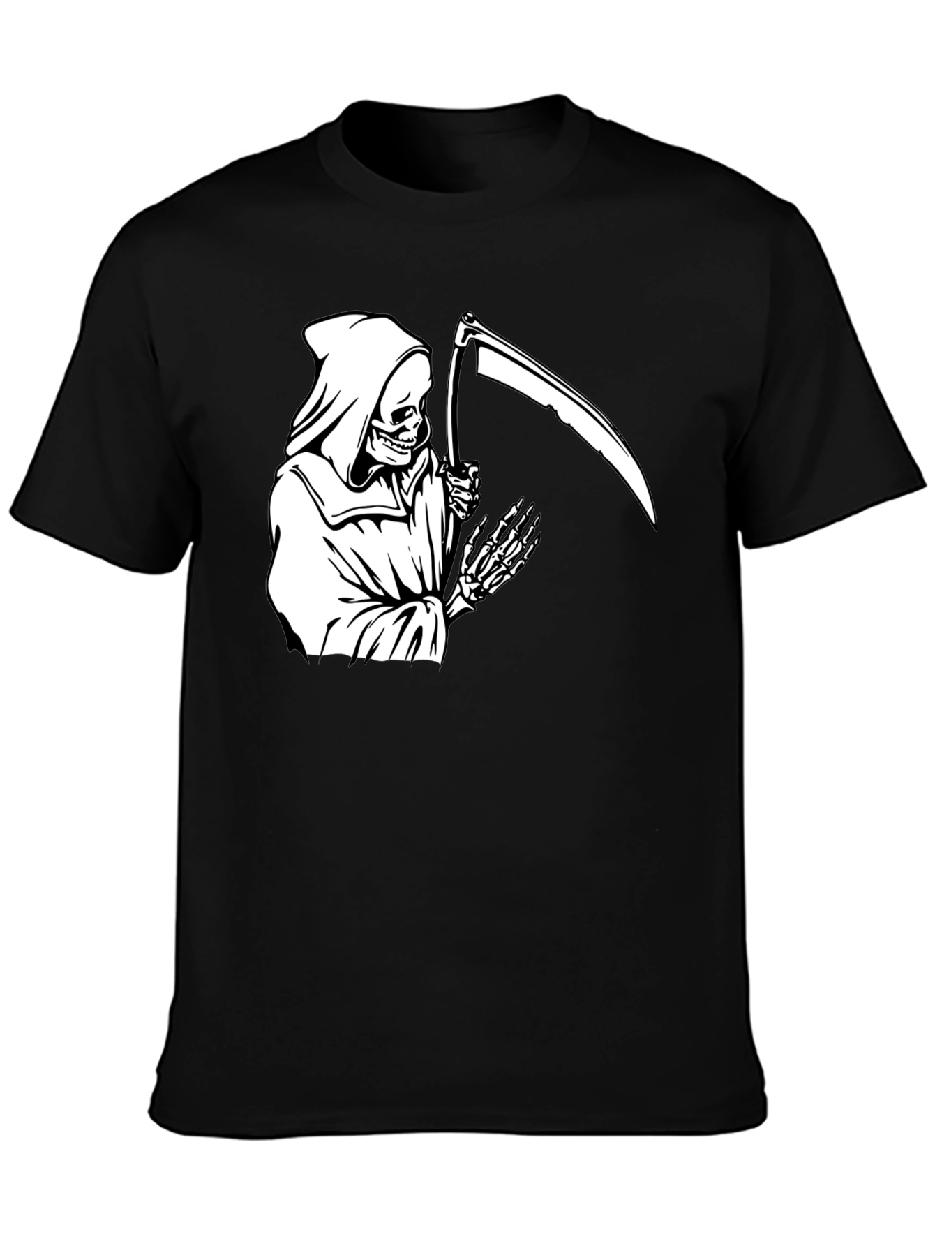 Grim Reaper Graphic Tee - Black Cotton T-Shirt