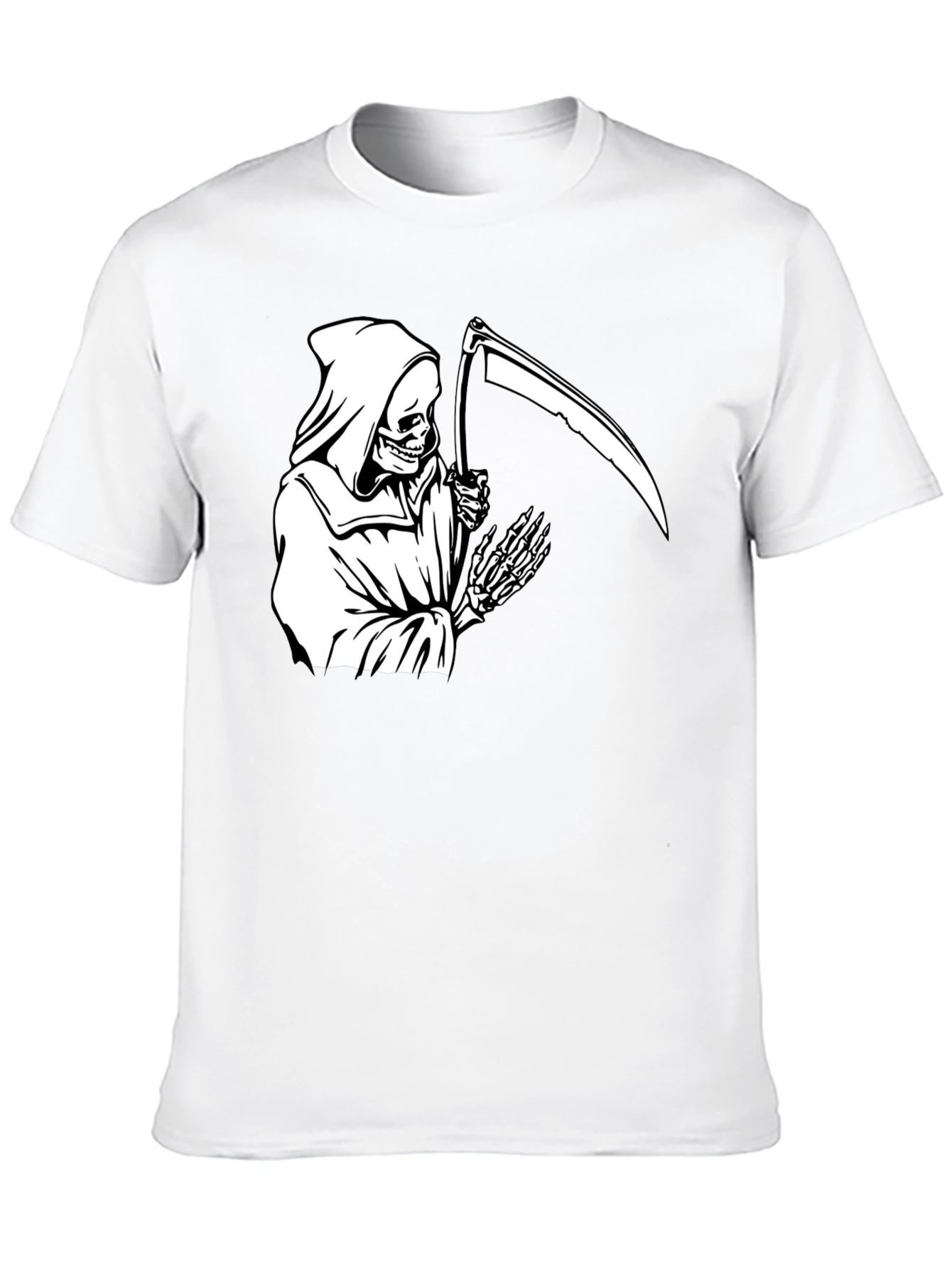 Grim Reaper Graphic Tee - Black Cotton T-Shirt
