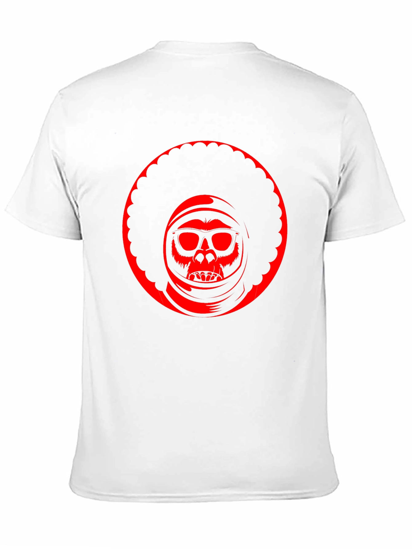 Retro Afro Space Monkey Black T-Shirt