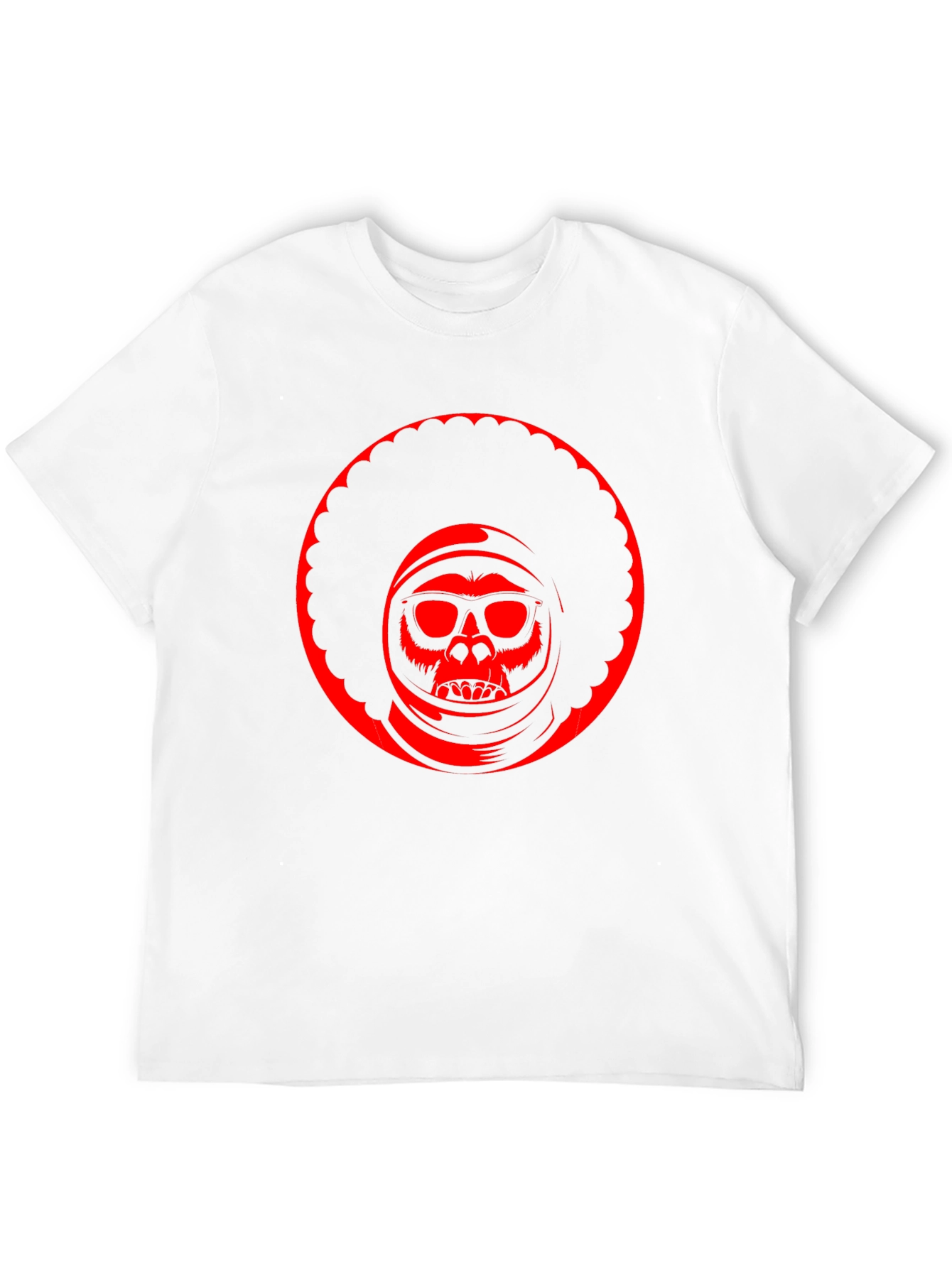 Retro Afro Space Monkey Black T-Shirt