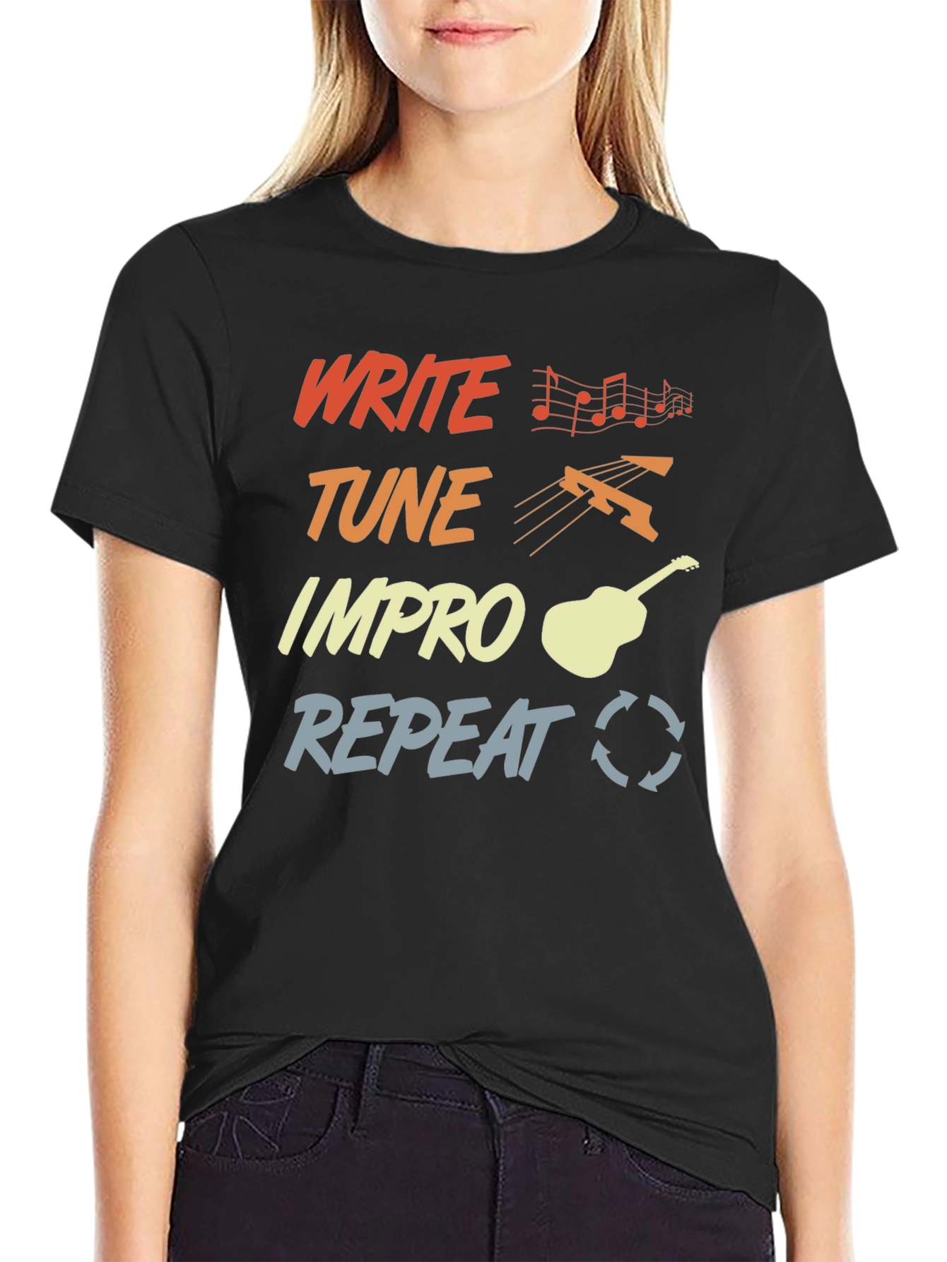 Write Tune Improv Repeat Graphic Tee